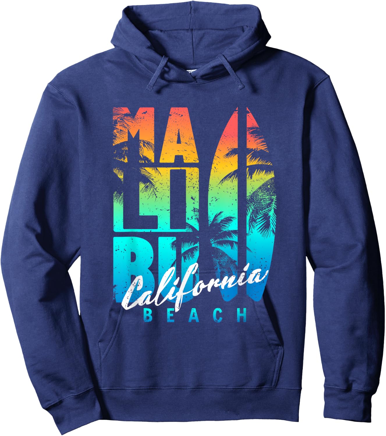 Malibu Beach California , Black, S Hoodie - Hoodie | Navy