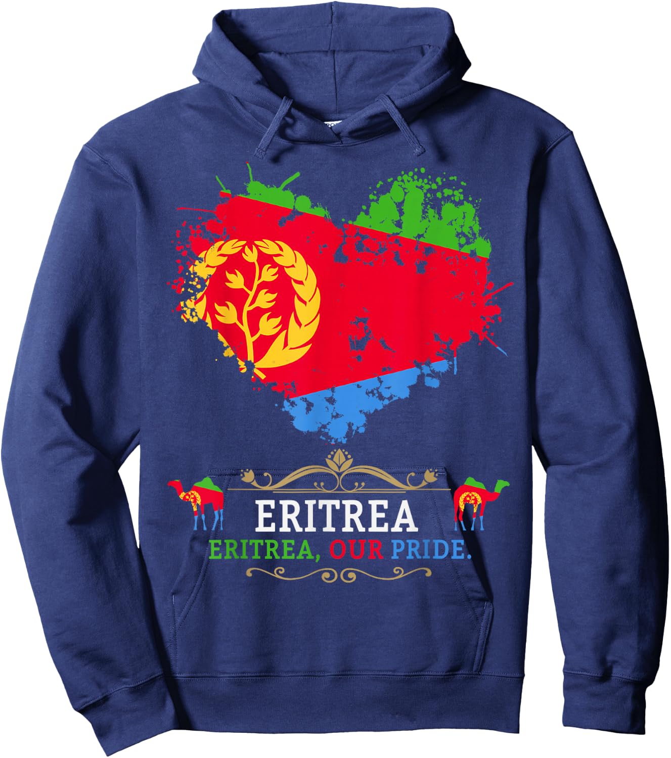 Eritrea Flag Outfit Ideas For Kids & Camel Eritrean Flag Hoodie - Hoodie | Navy