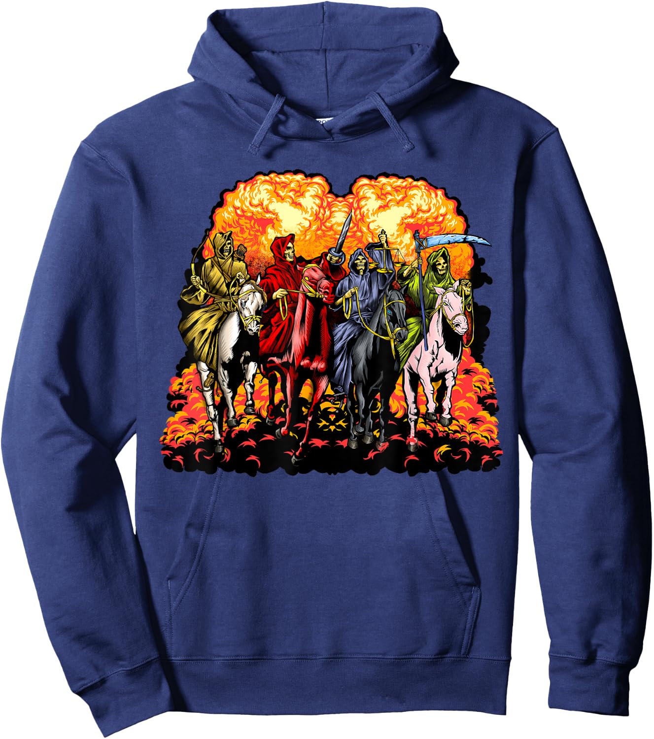 4 Horsemen Of The Apocalypse Revelation 6:1-8 Jesus Gift Hoodie - Hoodie | Navy