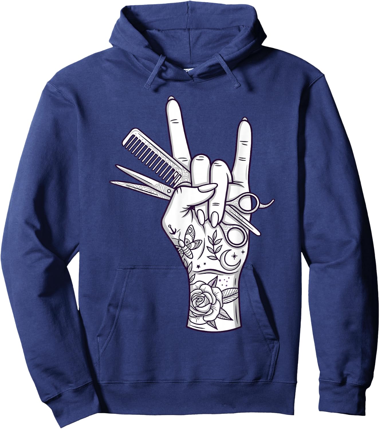 Funny Hairstylist Art Girls Mom Barber Hairdresser Hoodie - Hoodie | Navy