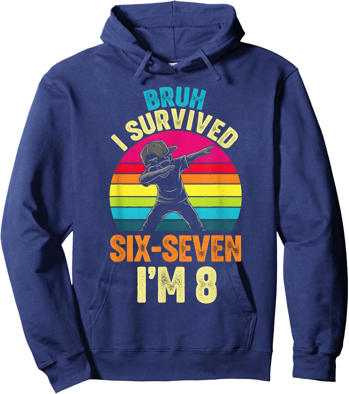 67 Meme zum 8. Geburtstag, Dabbing Six Seven Bruh, lustige Jungen, Kinder Hoodie - Hoodie | Navy