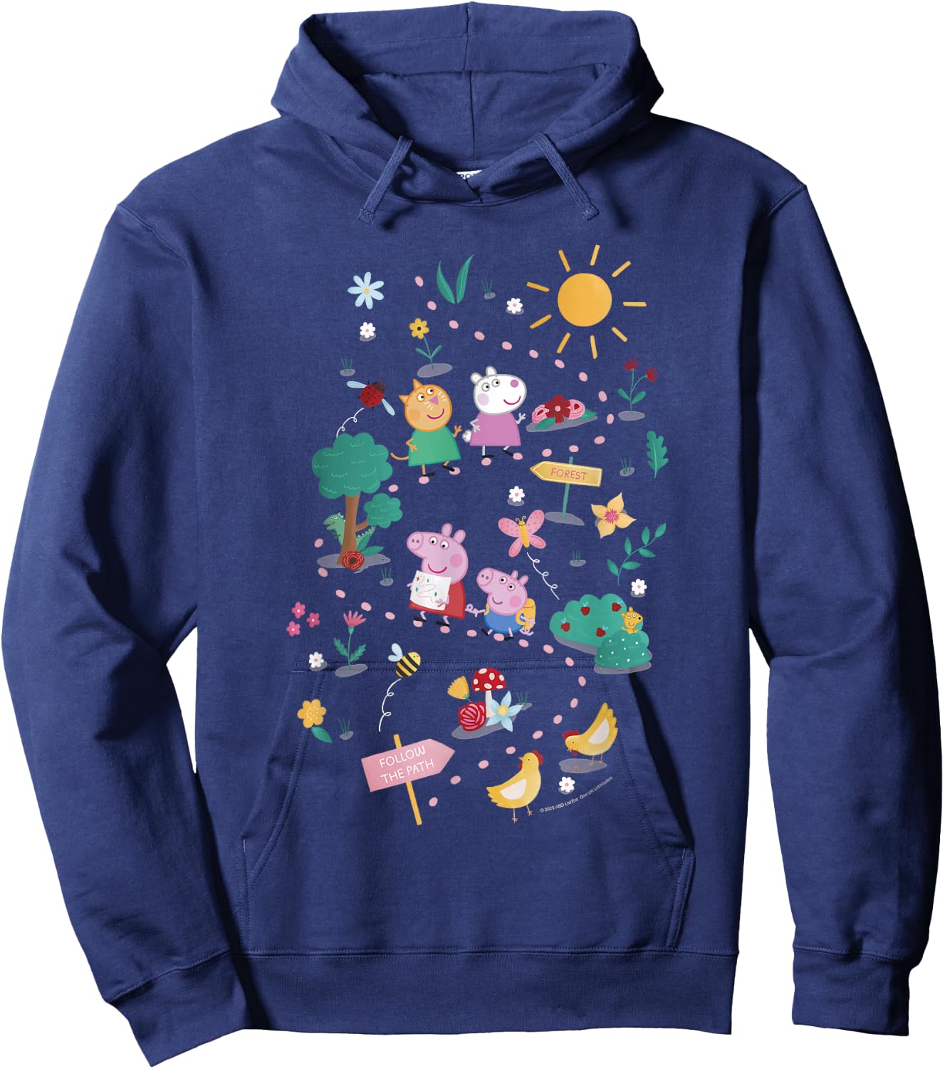 Peppa Pig Follow The Path To The Forest Group Shot Hoodie - Hoodie | Navy