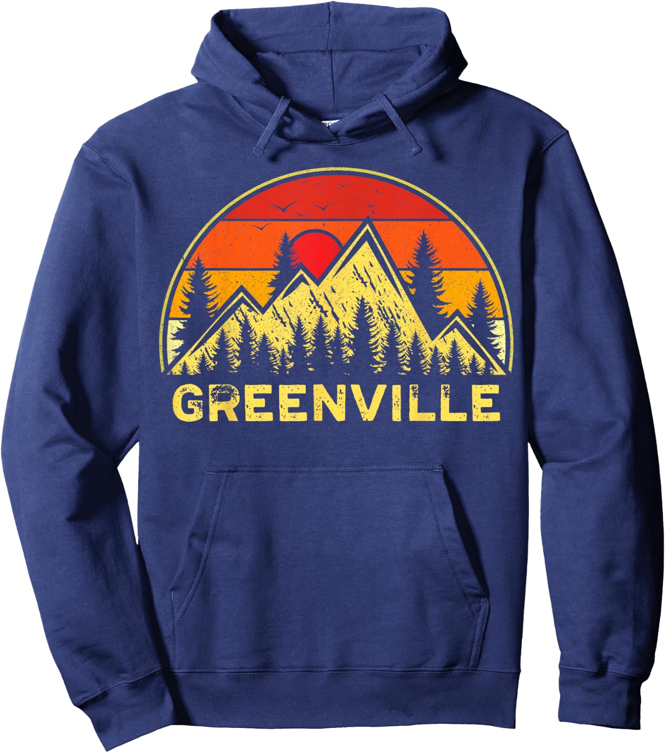 Retro Greenville South Carolina SC Mountains Hiking Souvenir Hoodie - Hoodie | Navy