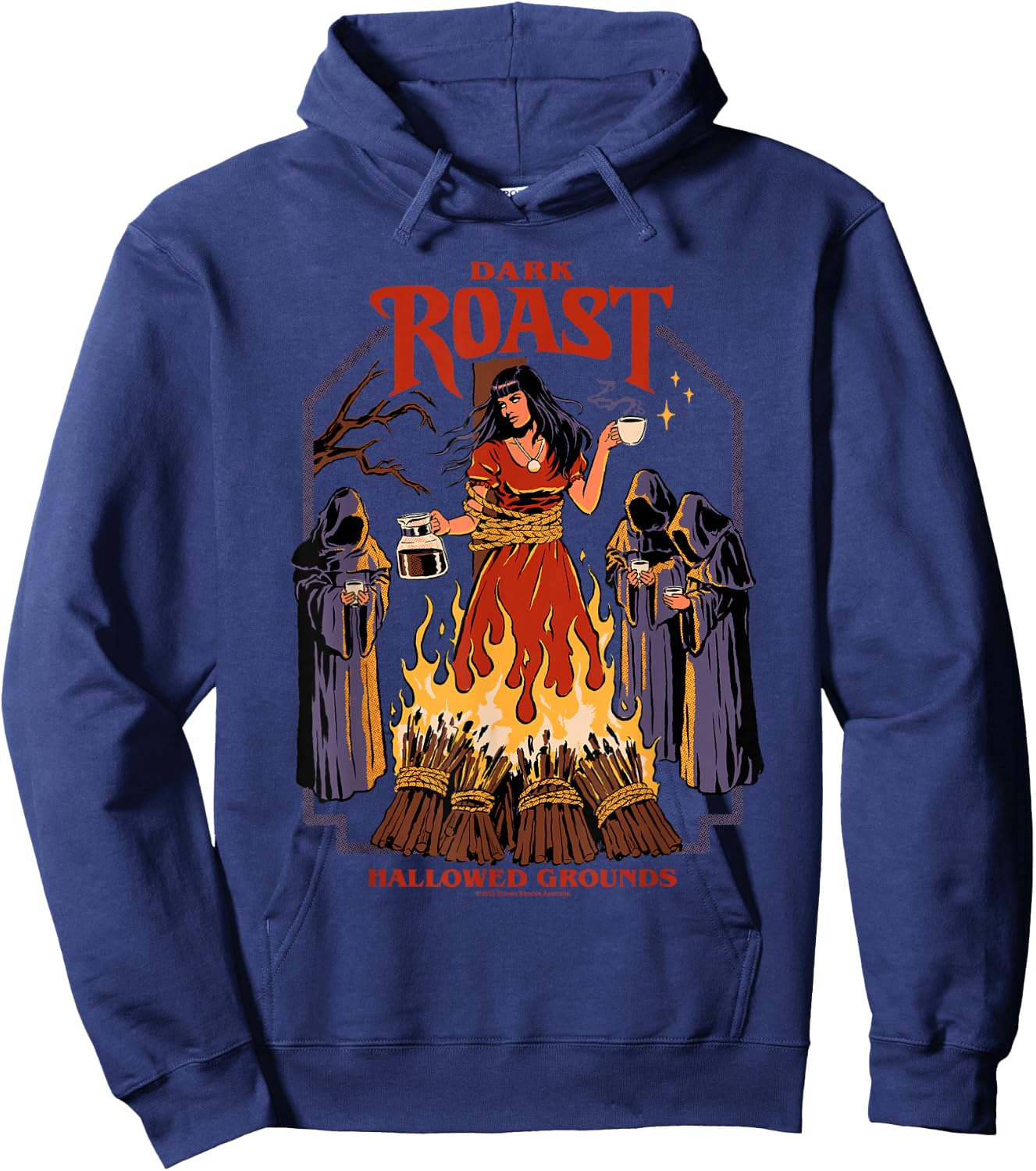 Dark Roast Coffee Witch Occult Retro Funny Adult Humor Hoodie - Hoodie | Navy