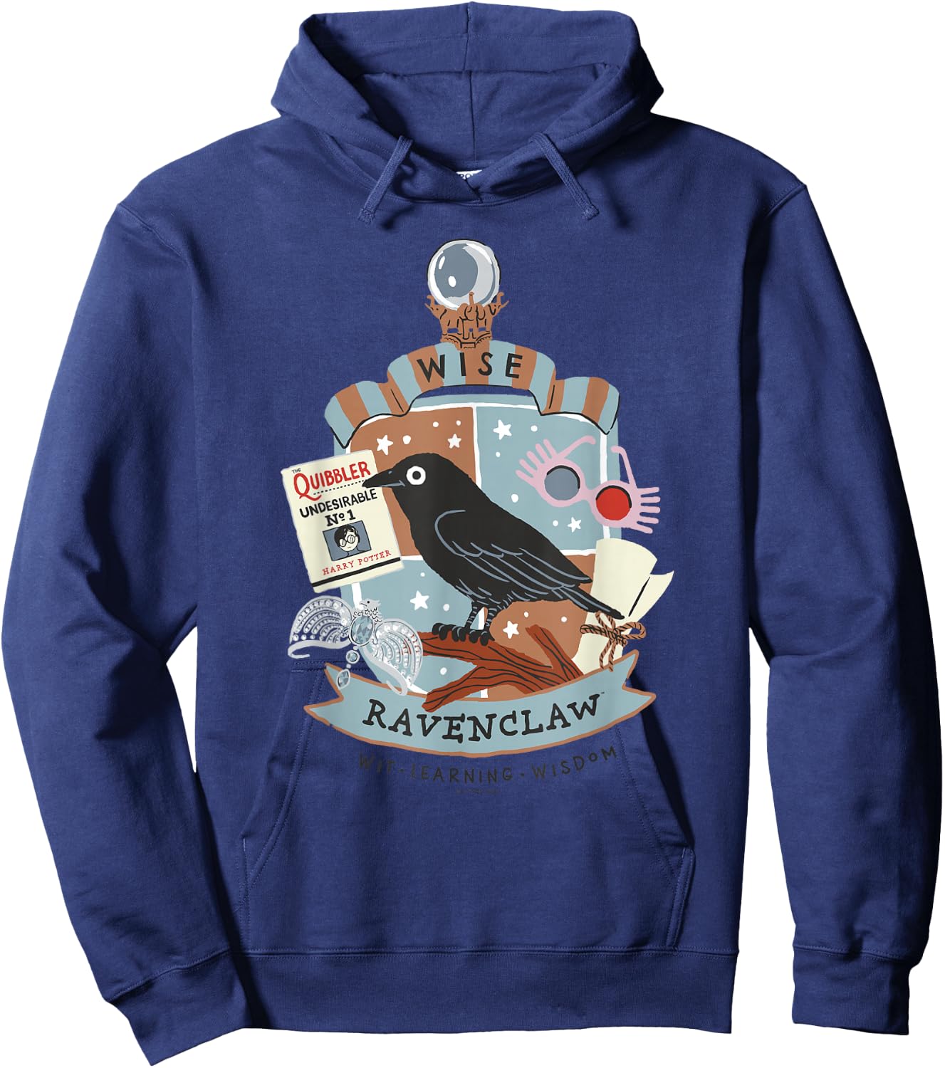 Harry Potter: Deathly Hallows 2 Wise Ravenclaw Badge Hoodie - Hoodie | Navy