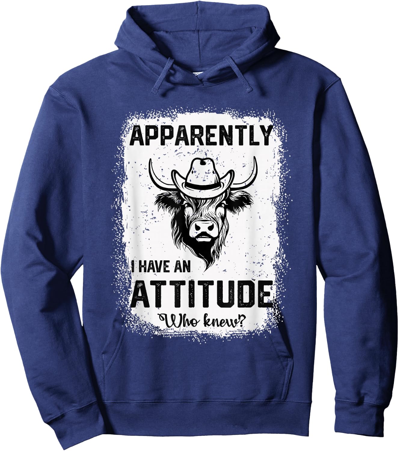 Apparently I Have An Attitude Who Knew Funny Cow Hoodie - Hoodie | Navy