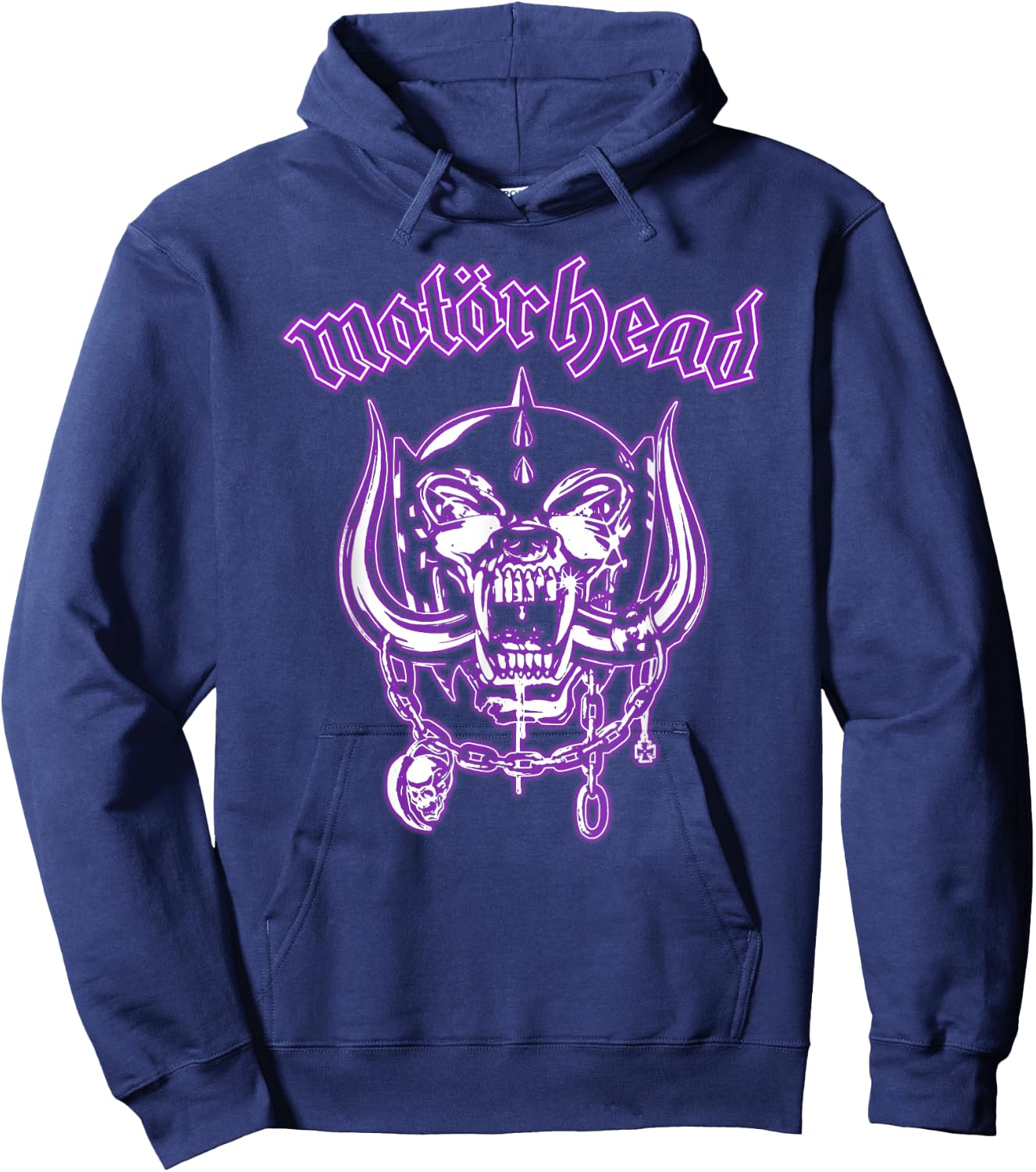 Motörhead Neon Purple Warpig Logo Hoodie - Hoodie | Navy