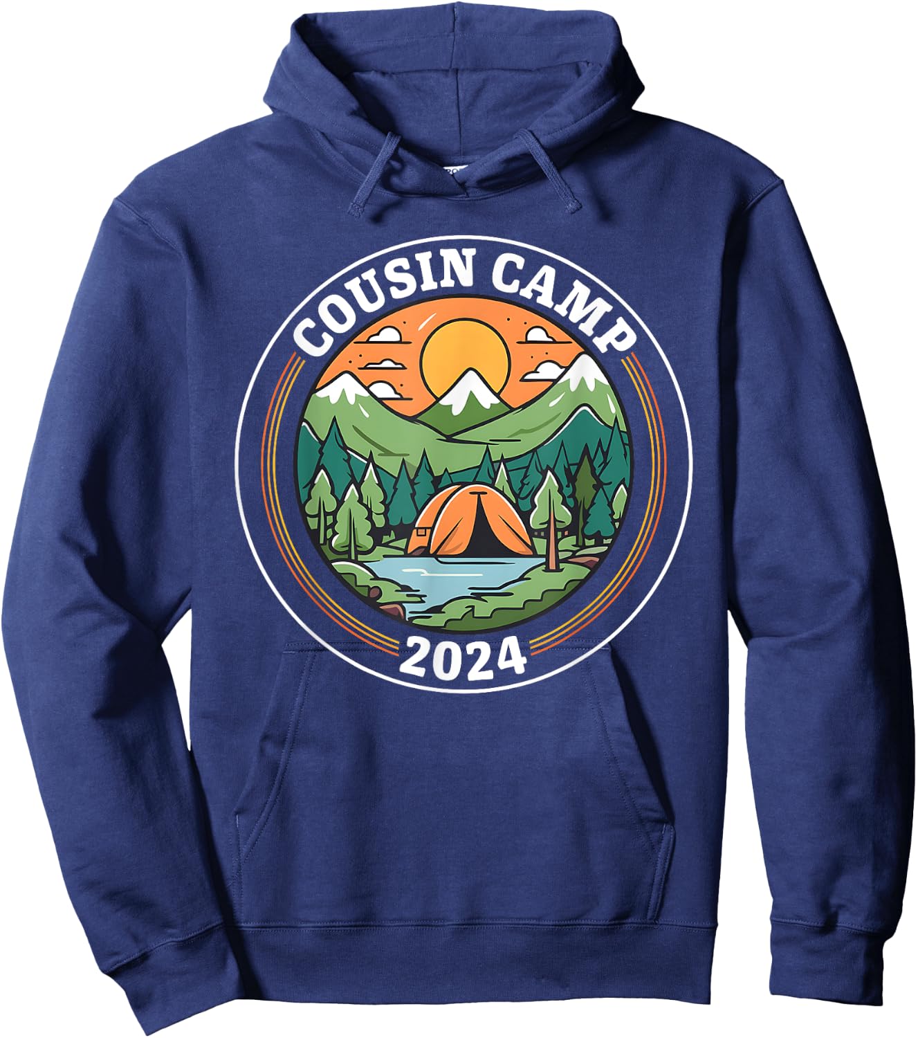 Cousin Camp 2024 Camping Family Summer Vacation Cousin Crew Women Girls Kids Hoodie - Hoodie | Navy