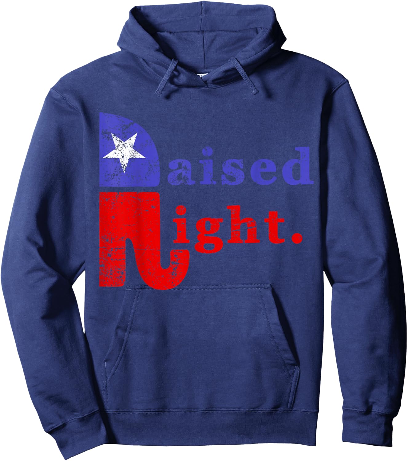 Raised Right Republican Elephant Retro Style Distressed Hoodie - Hoodie | Navy
