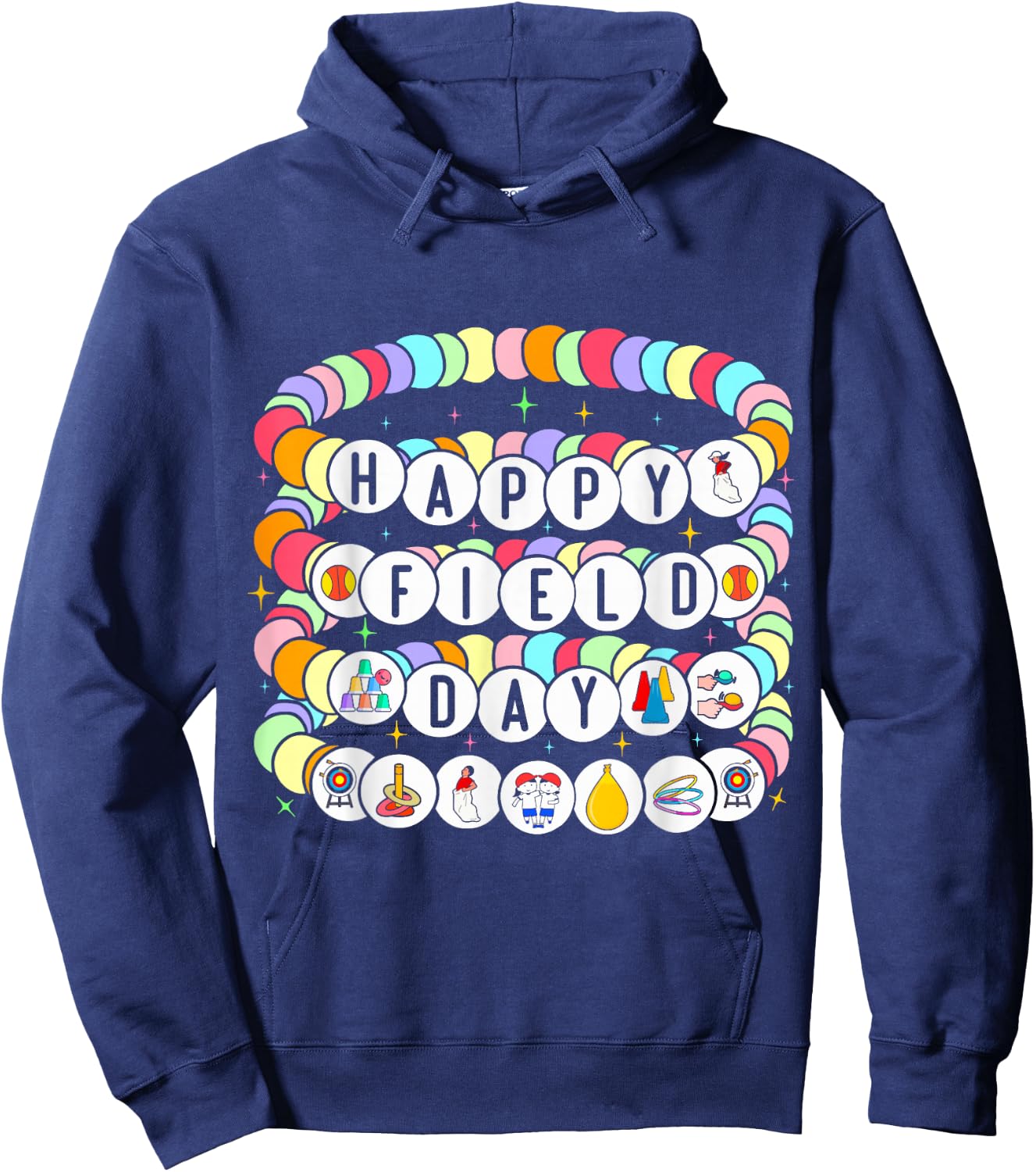 field day games Sack Race field day 2026 friendship bracelet Hoodie - Hoodie | Navy
