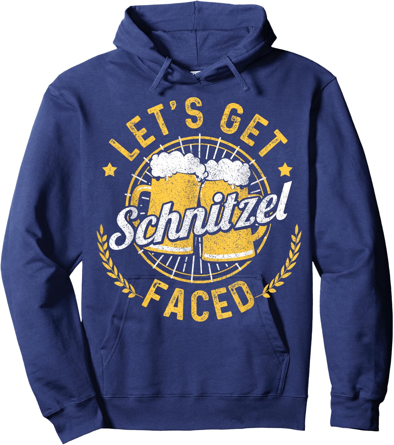 Let's Get Schnitzel Faced Oktoberfest German Funny Gift Hoodie - Hoodie | Navy