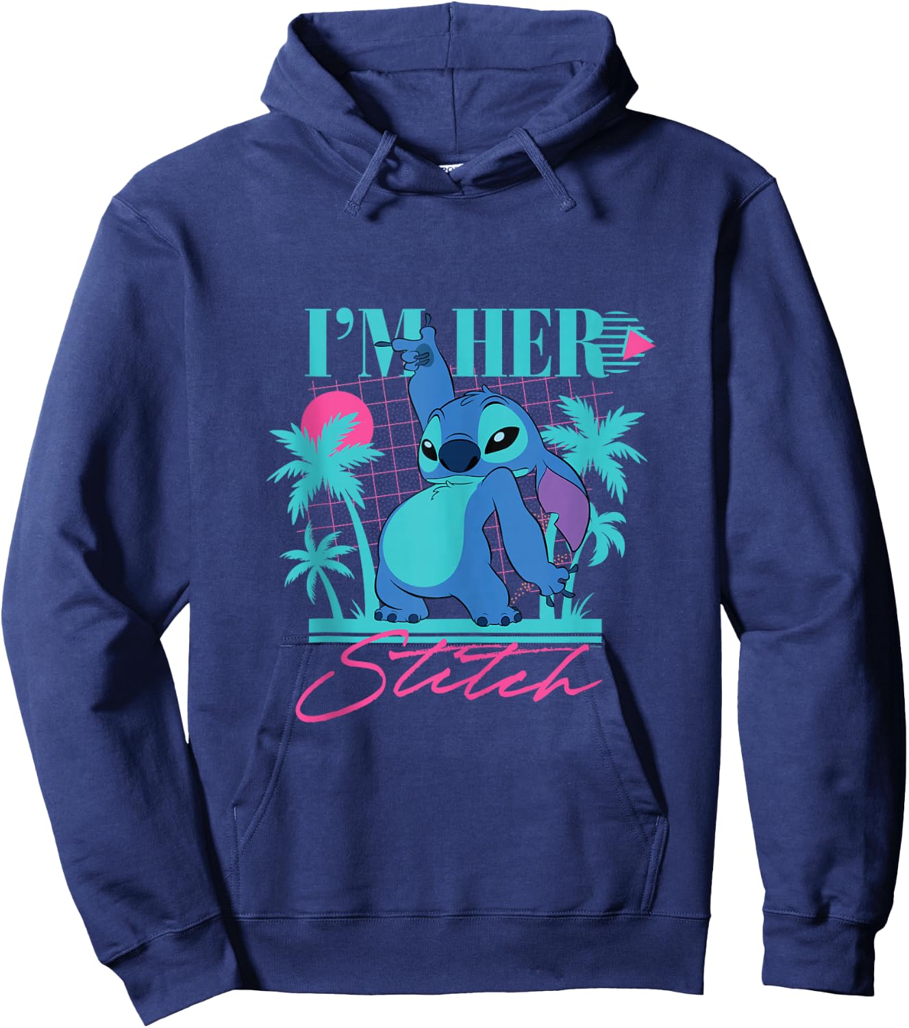 Disney Stitch Retro ’90s Couples Matching I’m Her Stitch Hoodie - Hoodie | Navy