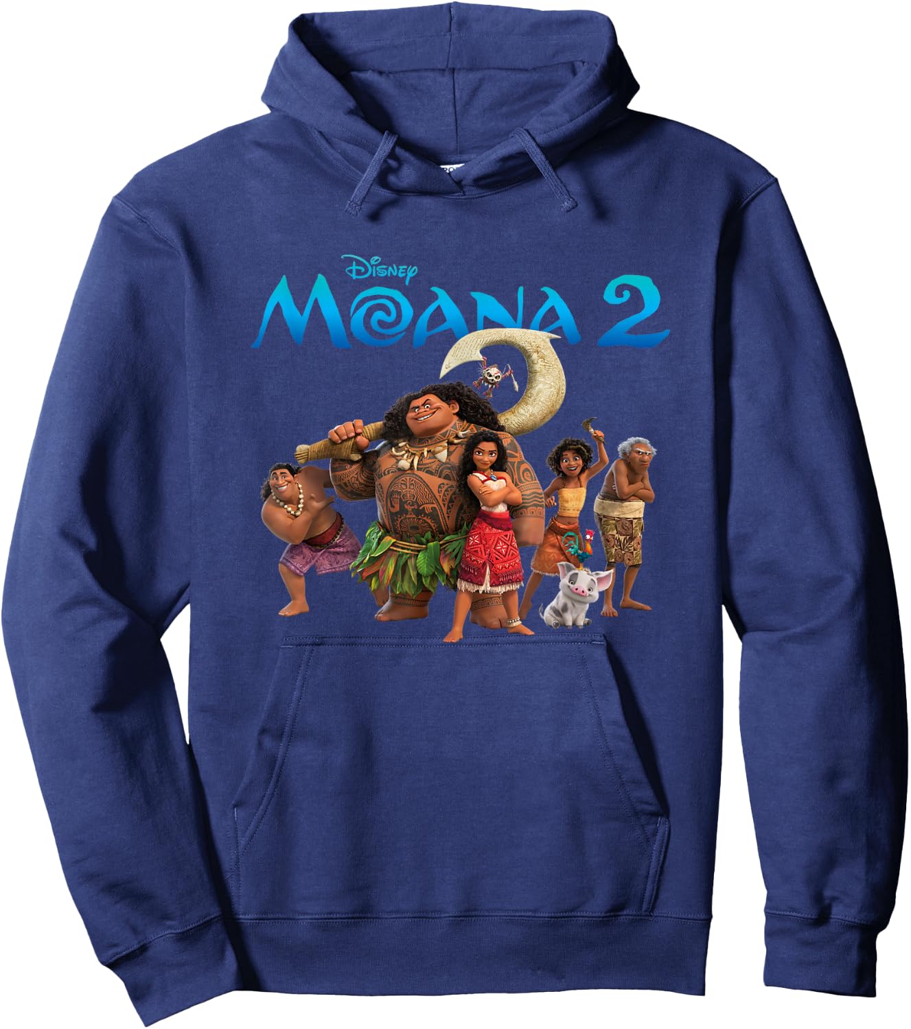 Disney Moana 2 Oceania Adventure Big Crew Panel , Black, S Hoodie - Hoodie | Navy