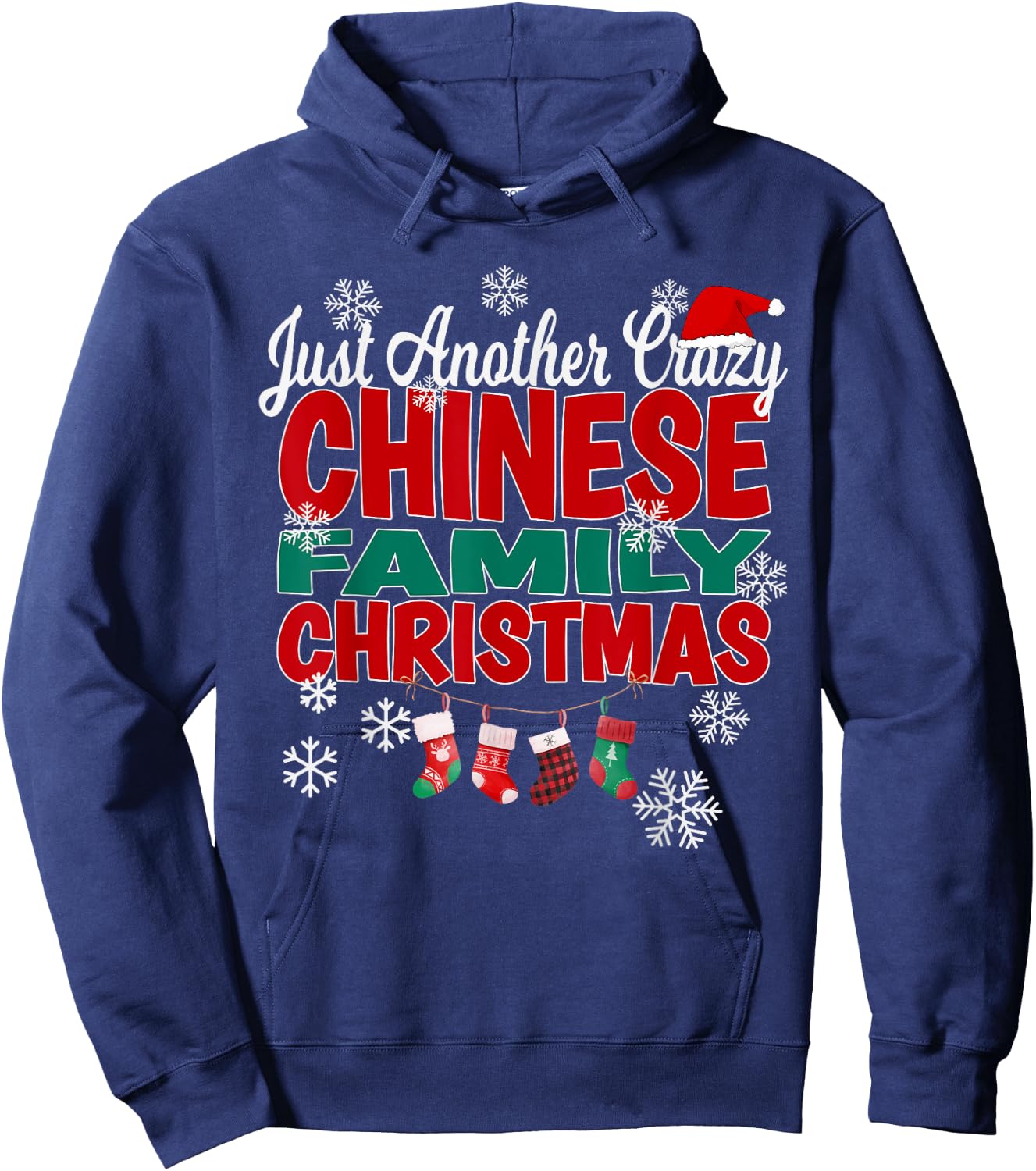 China Xmas Just Another Crazy Chinese Family Christmas Hoodie - Hoodie | Navy