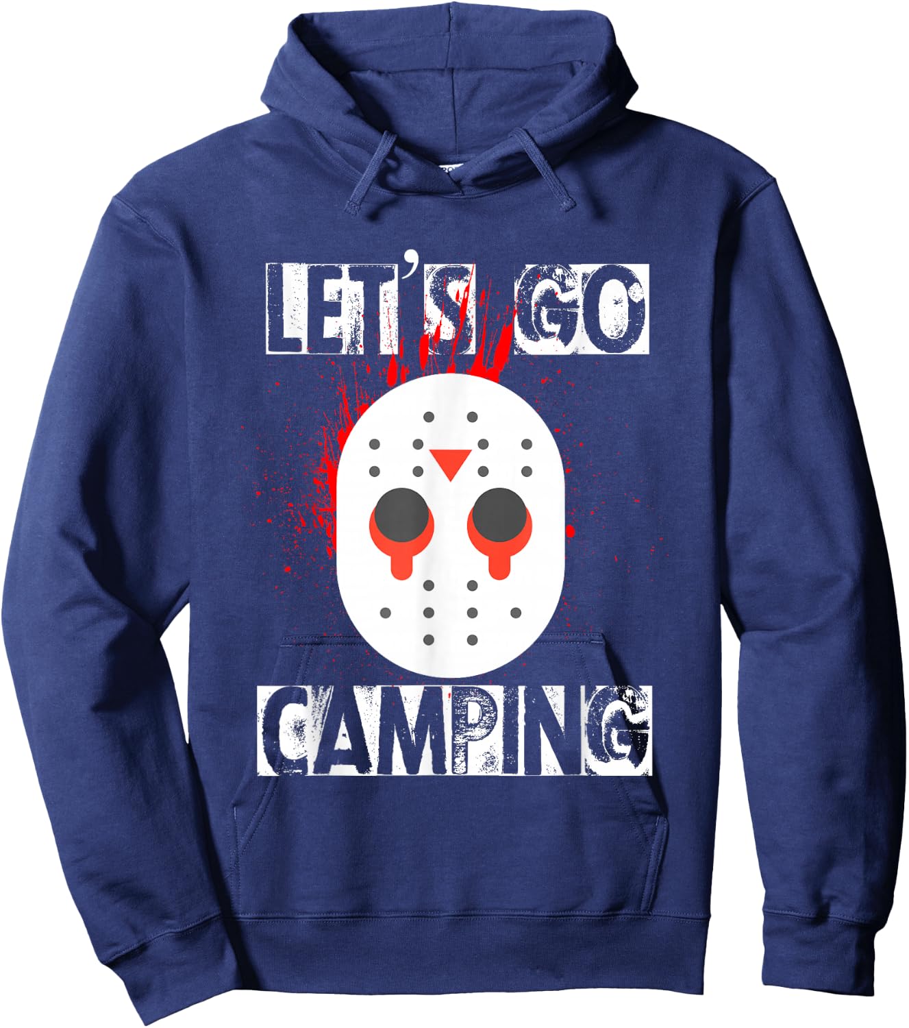 Funny Horror Halloween let's go camping mask serial killer Hoodie - Hoodie | Navy