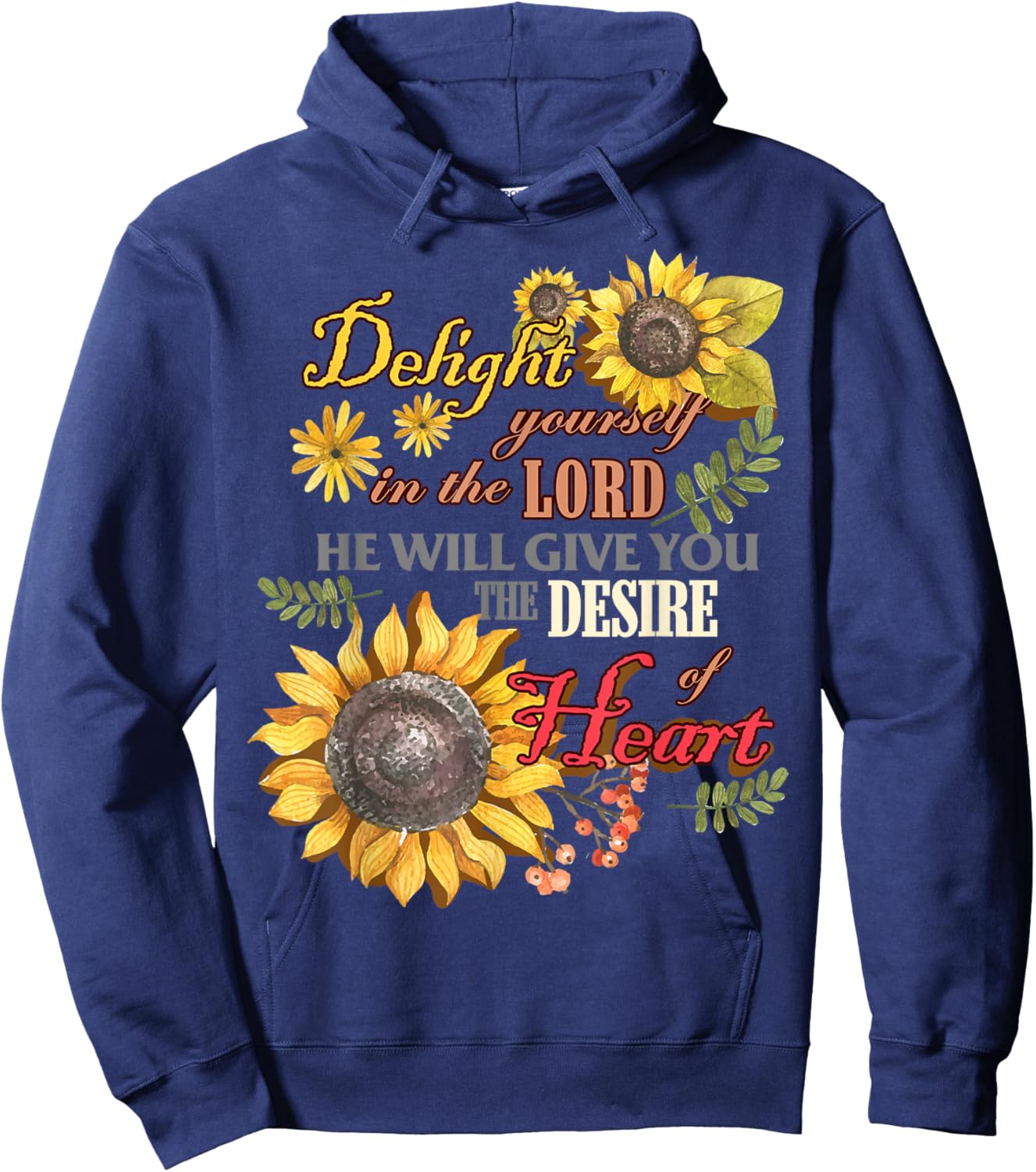 Sunflowers Blessed Girl Women's Southern Christian Hoodie - Hoodie | Navy