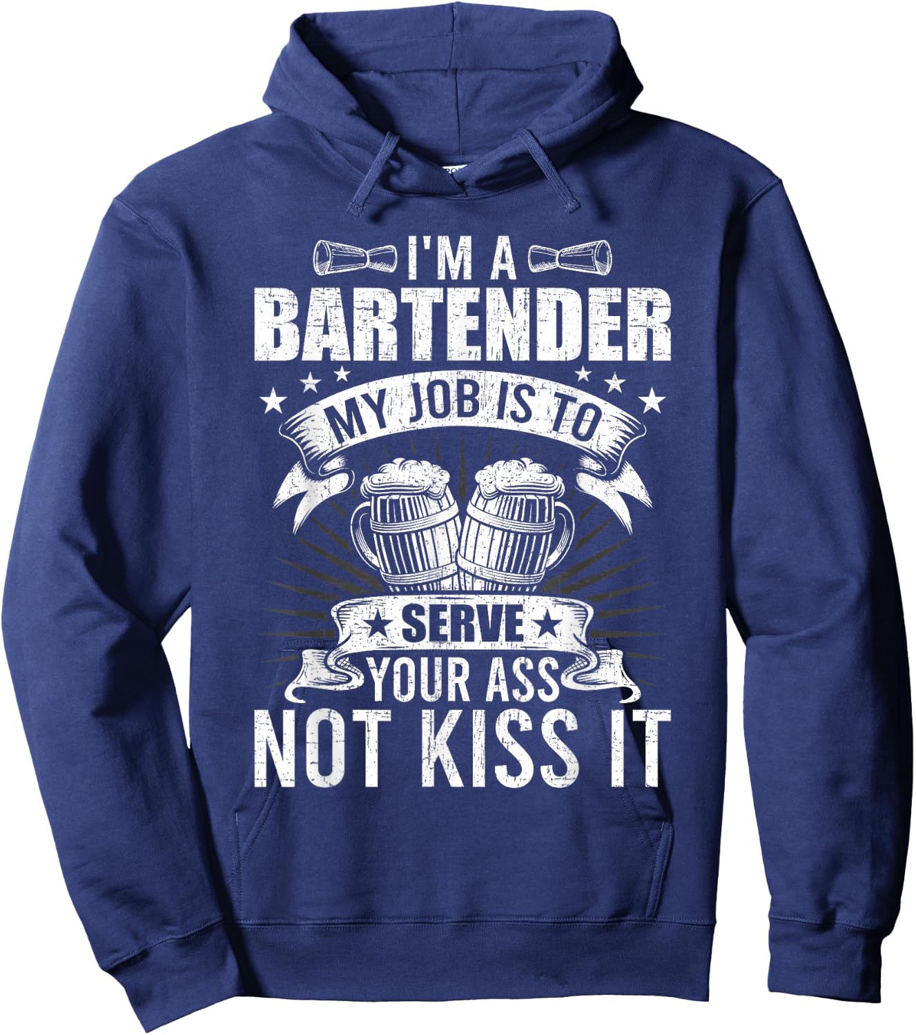 My Job is to Server You not Kiss Bartending Bartender Hoodie - Hoodie | Navy