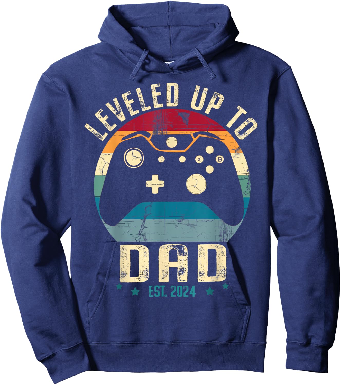 I Leveled Up To Dad 2024 Promoted To Daddy Soon To Be Father Hoodie - Hoodie | Navy