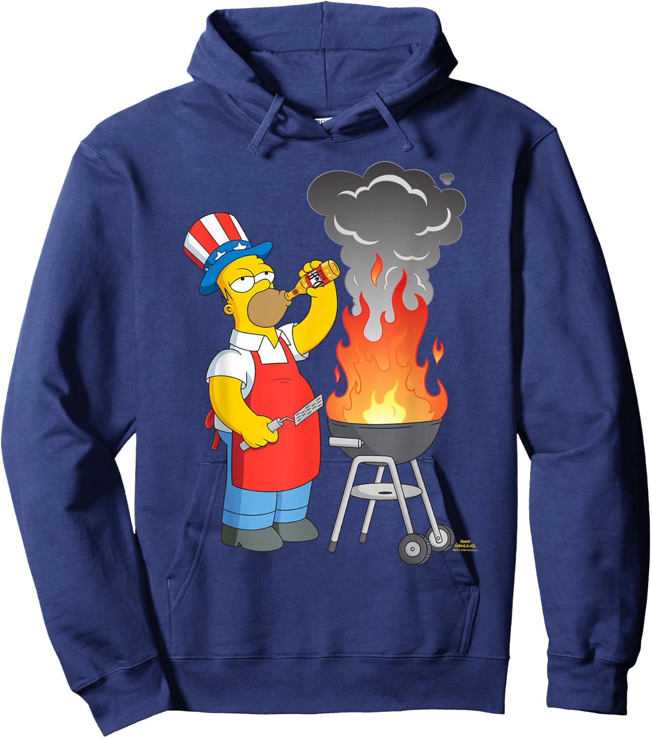 The Simpsons Homer Simpson 4th of July Beer & BBQ Cookout Hoodie - Hoodie | Navy