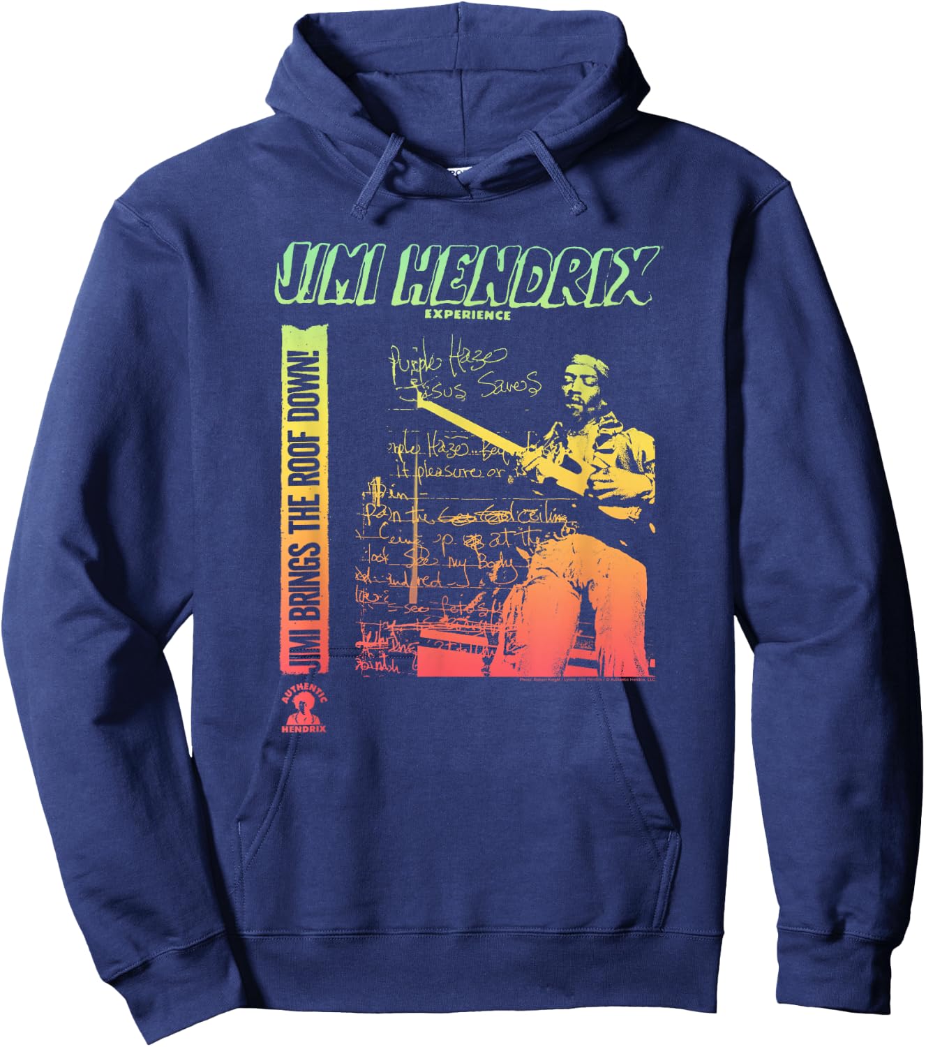 Jimi Hendrix Brings the Roof Down Hoodie - Hoodie | Navy