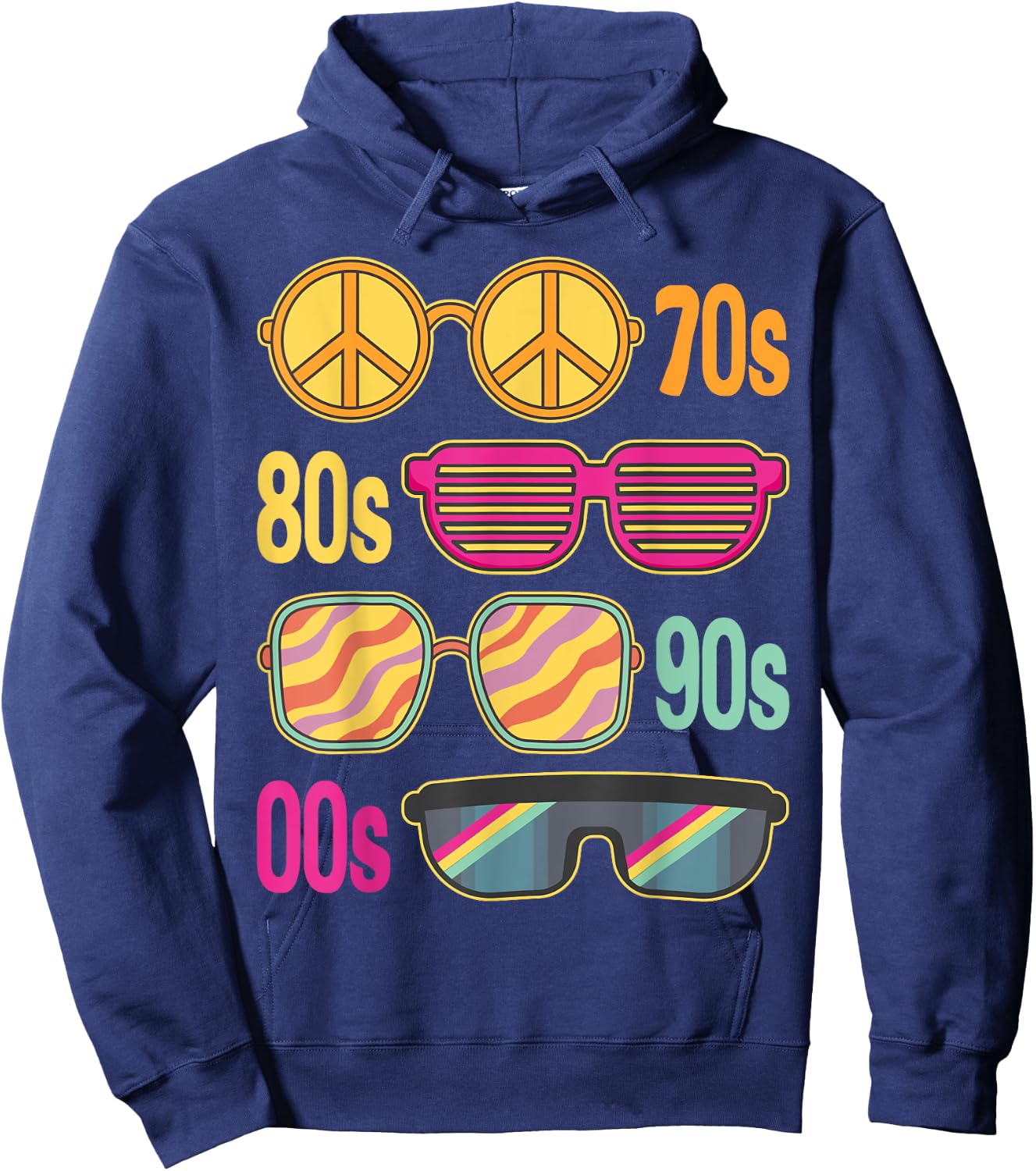 Sunglasses 70s 80s 90s 00s Styles Theme Costume Party Outfit Hoodie - Hoodie | Navy