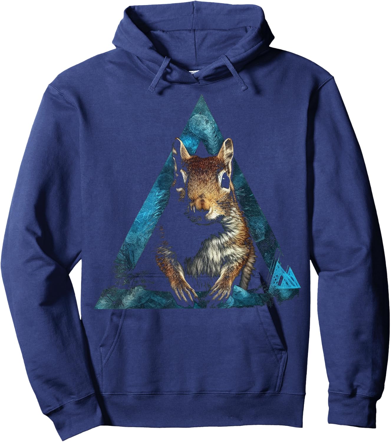 Squirrel Polygon Geometric Animal Squirrel Hoodie - Hoodie | Navy