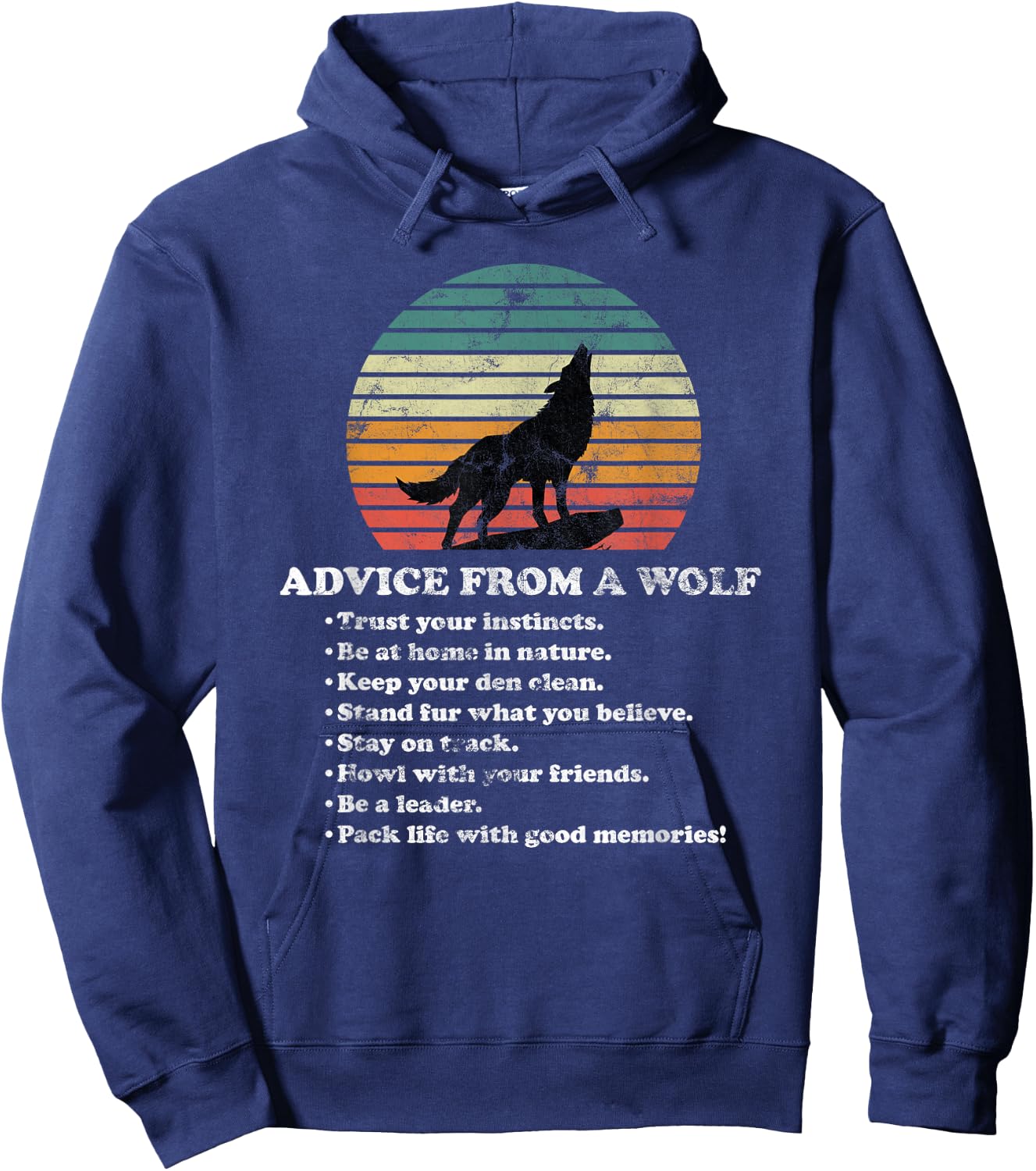 Advice From A Wolf Hoodie - Hoodie | Navy