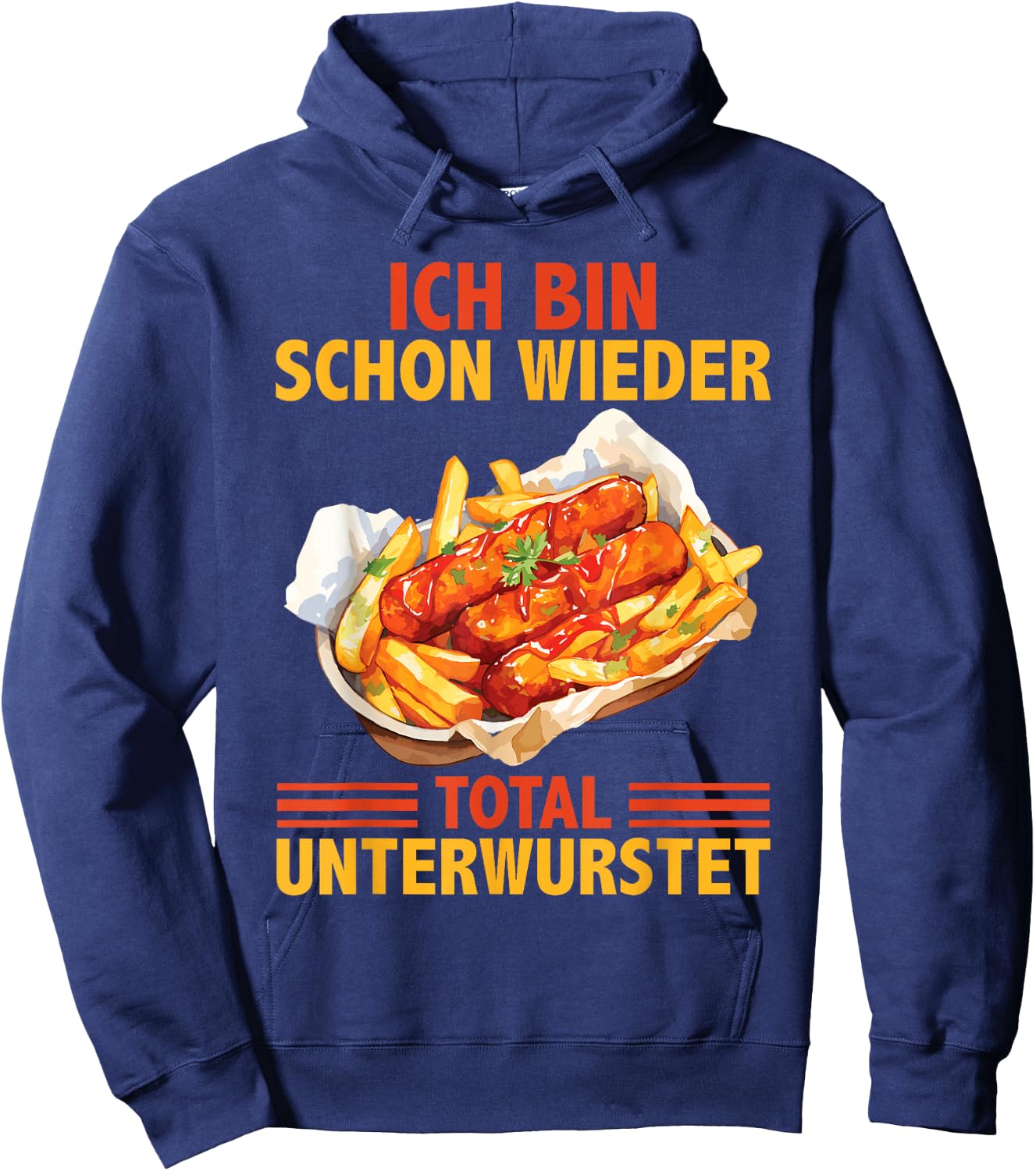 Lustiges Imbiss Bratwurst Pommes Currywurst Hoodie - Hoodie | Navy