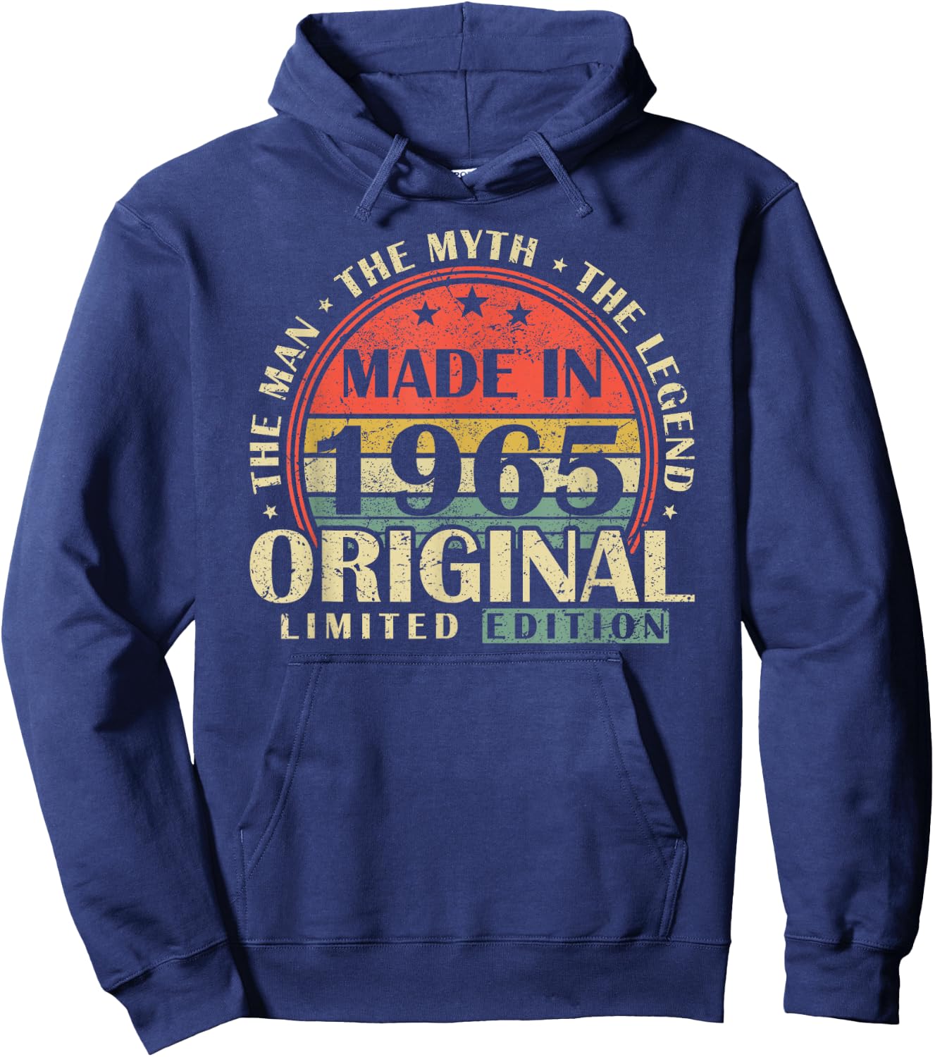 1965 Vintage Anniversary Retro Limited Edition Man Woman , Black, S Hoodie - Hoodie | Navy