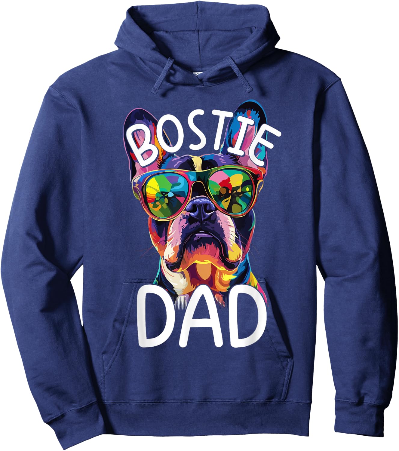 Boston Terrier Lovers Pop Art Boston Terrier Dad Hoodie - Hoodie | Navy