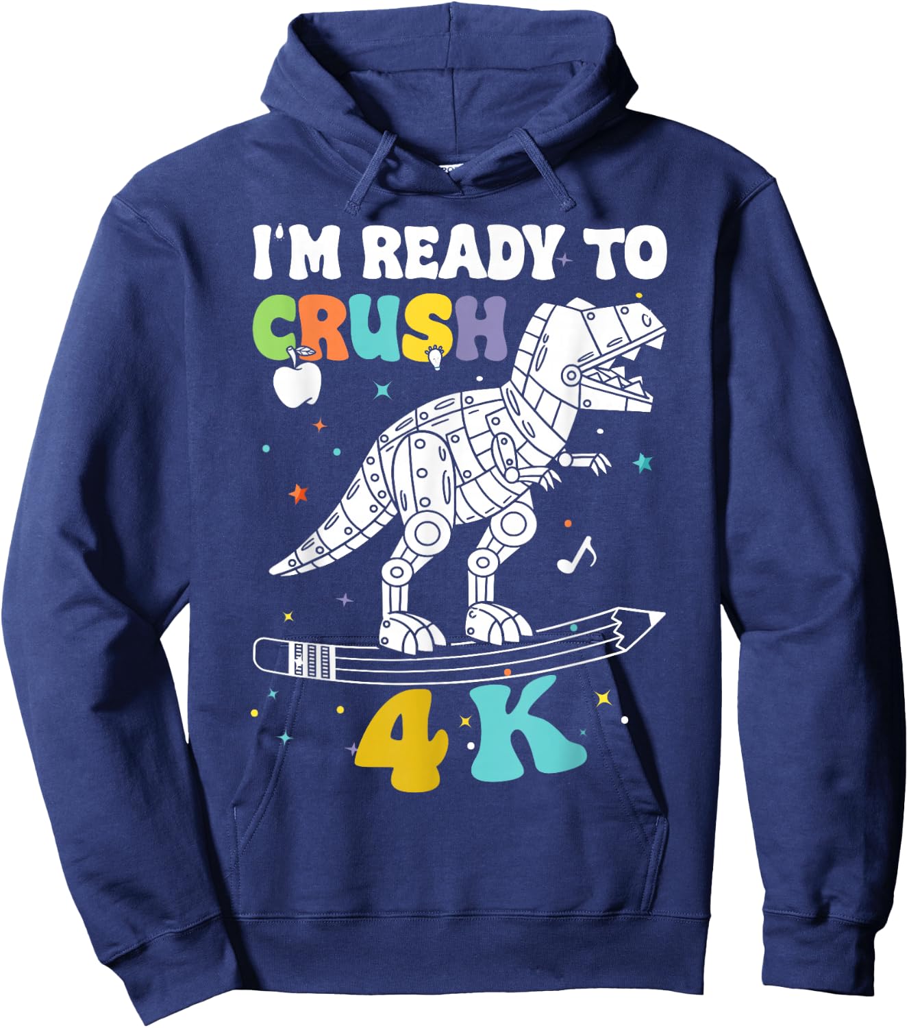 4K I'm Ready to Crush Kids Boys Girls First Day Of School Hoodie - Hoodie | Navy