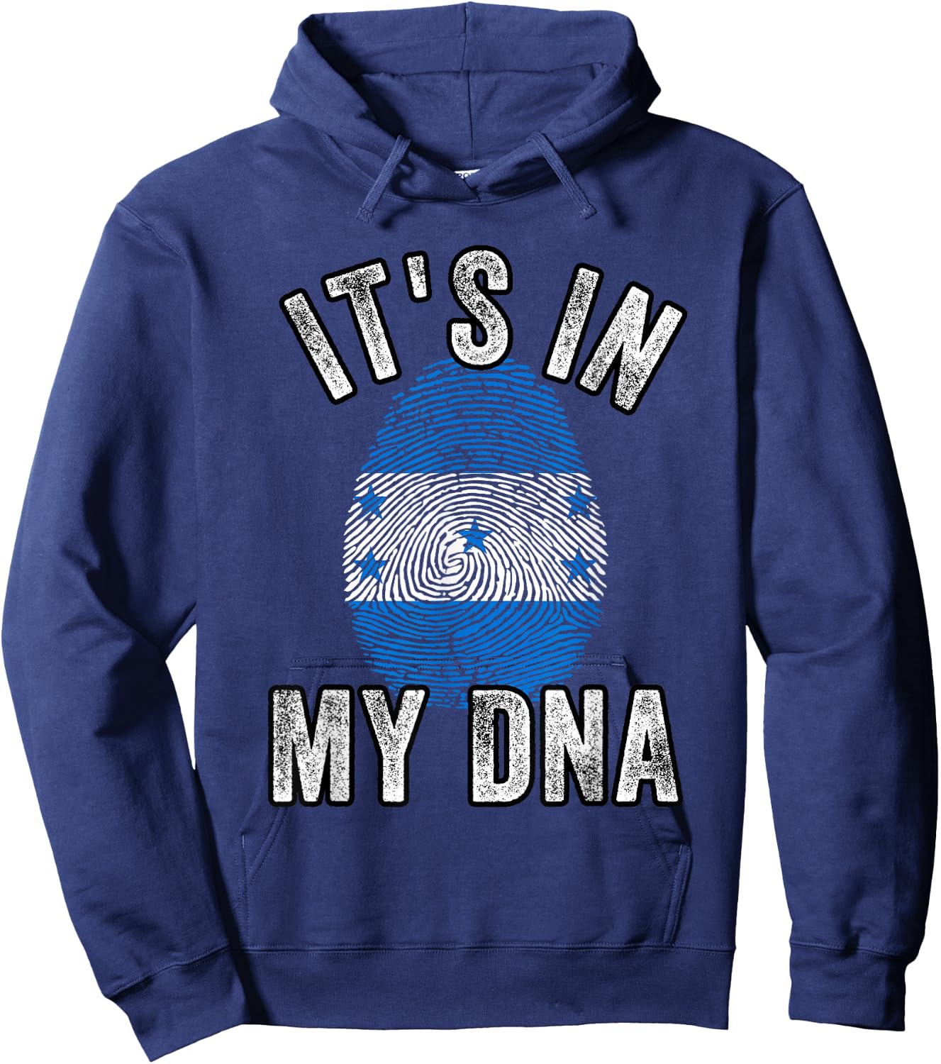 Funny it's in my DNA Honduras flag Fingerprint Hoodie - Hoodie | Navy