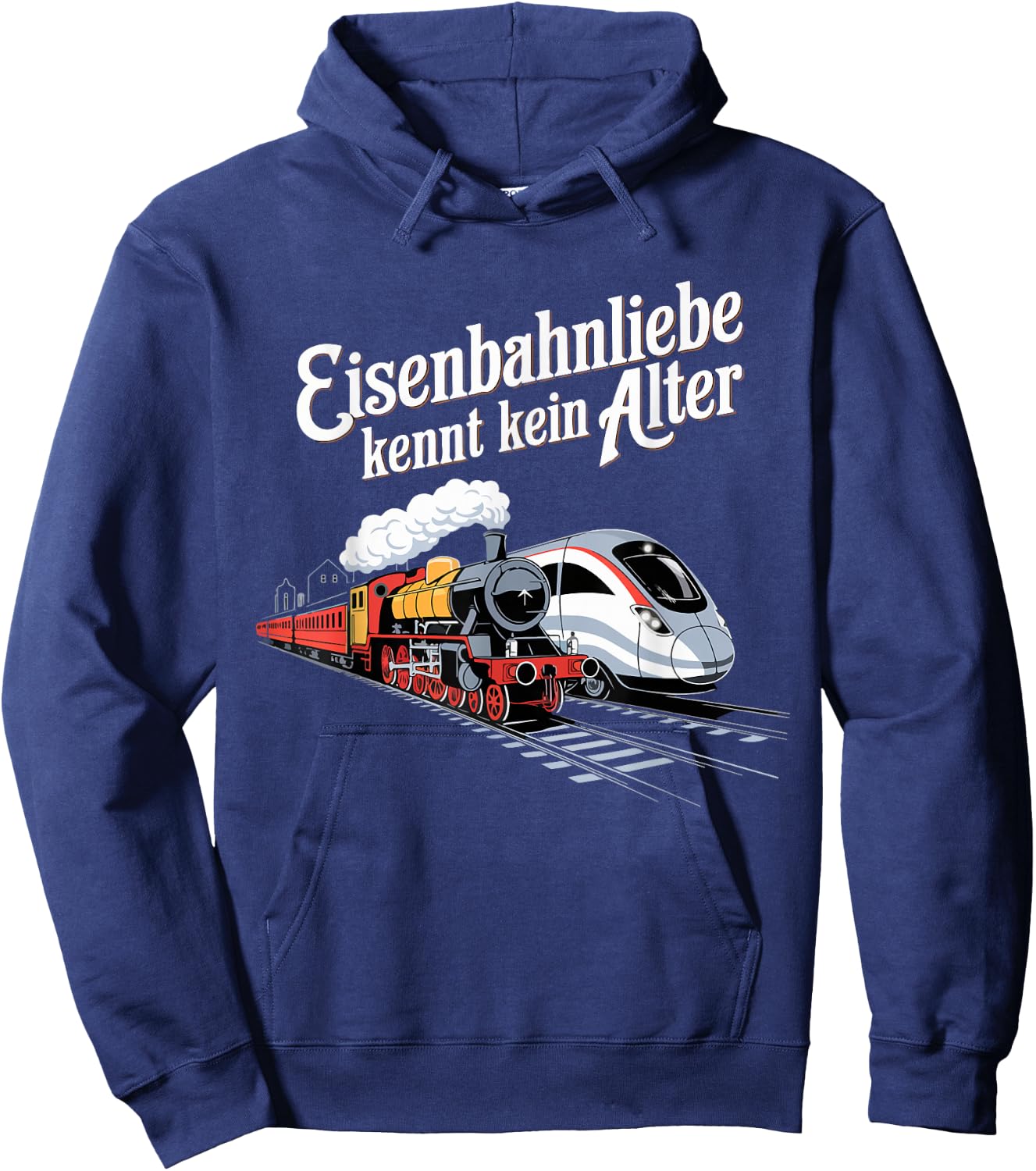 Model Railway Saying "Eisenbahn Liebe Damplok Modellbau , black Hoodie - Hoodie | Navy