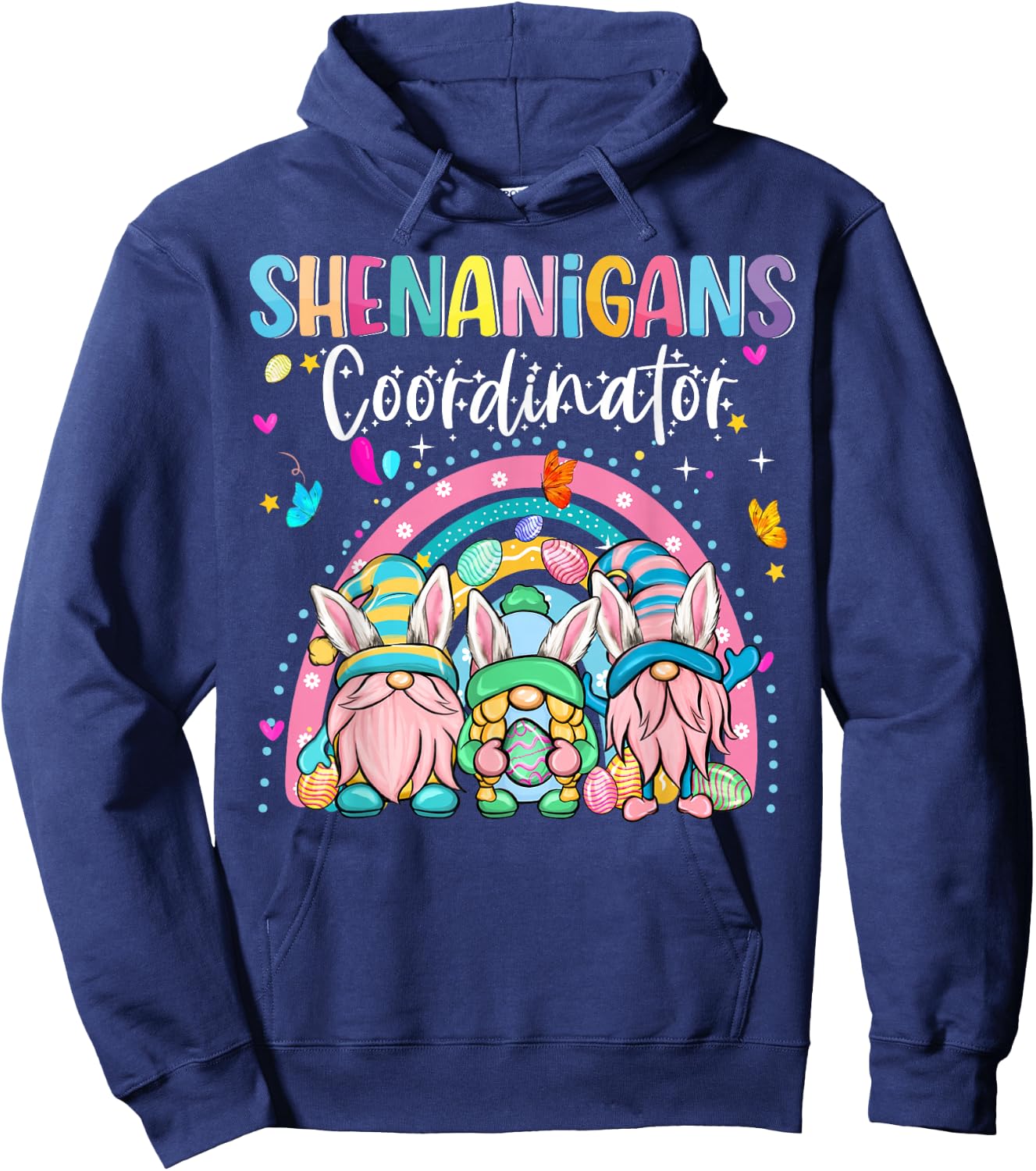 Easter Bunny Easter Day Shenanigans Coordinator Gnome Rabbit Hoodie - Hoodie | Navy