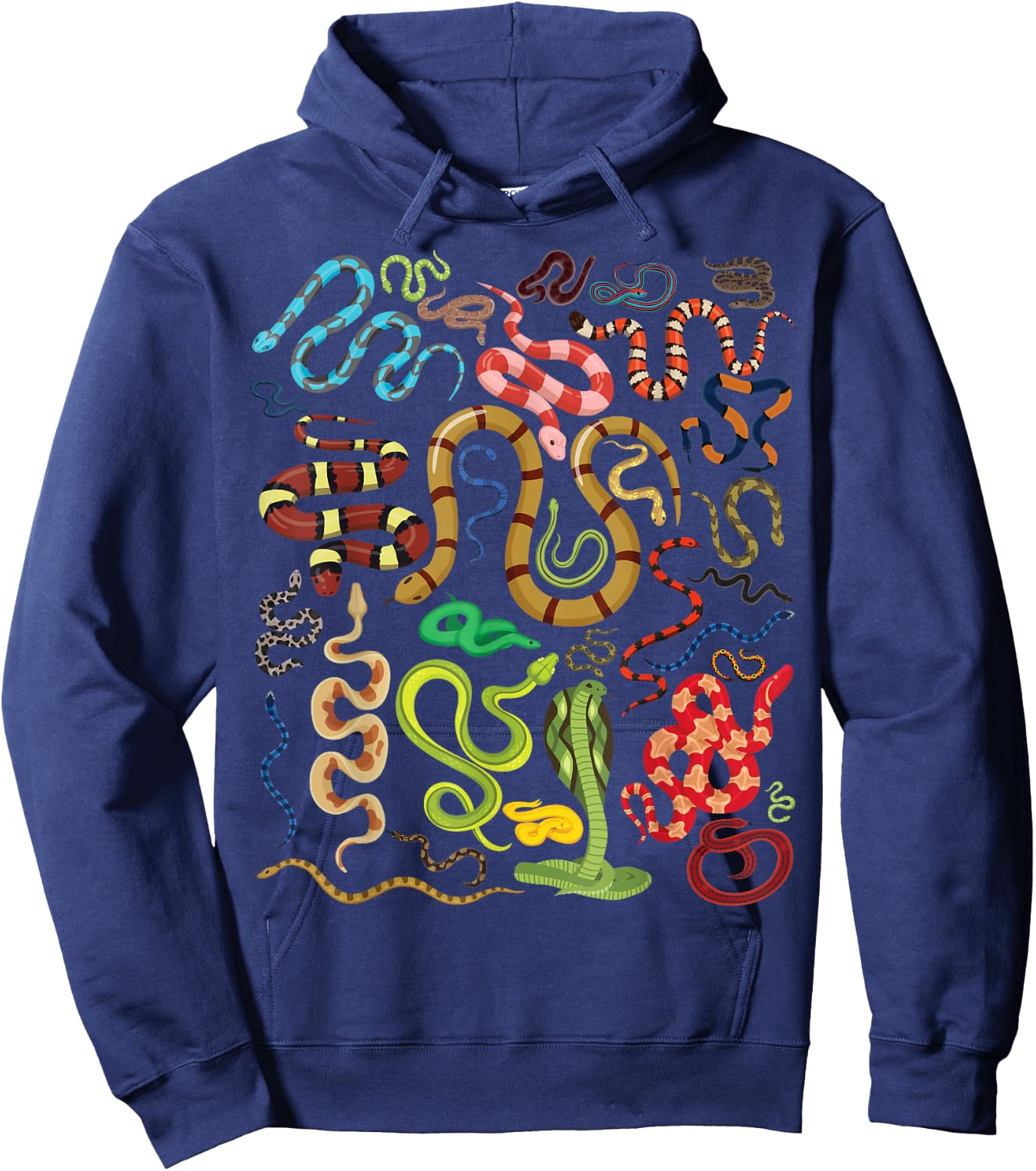 Types Of Snakes Educational Herpetologist Boys Girls Kids Hoodie - Hoodie | Navy