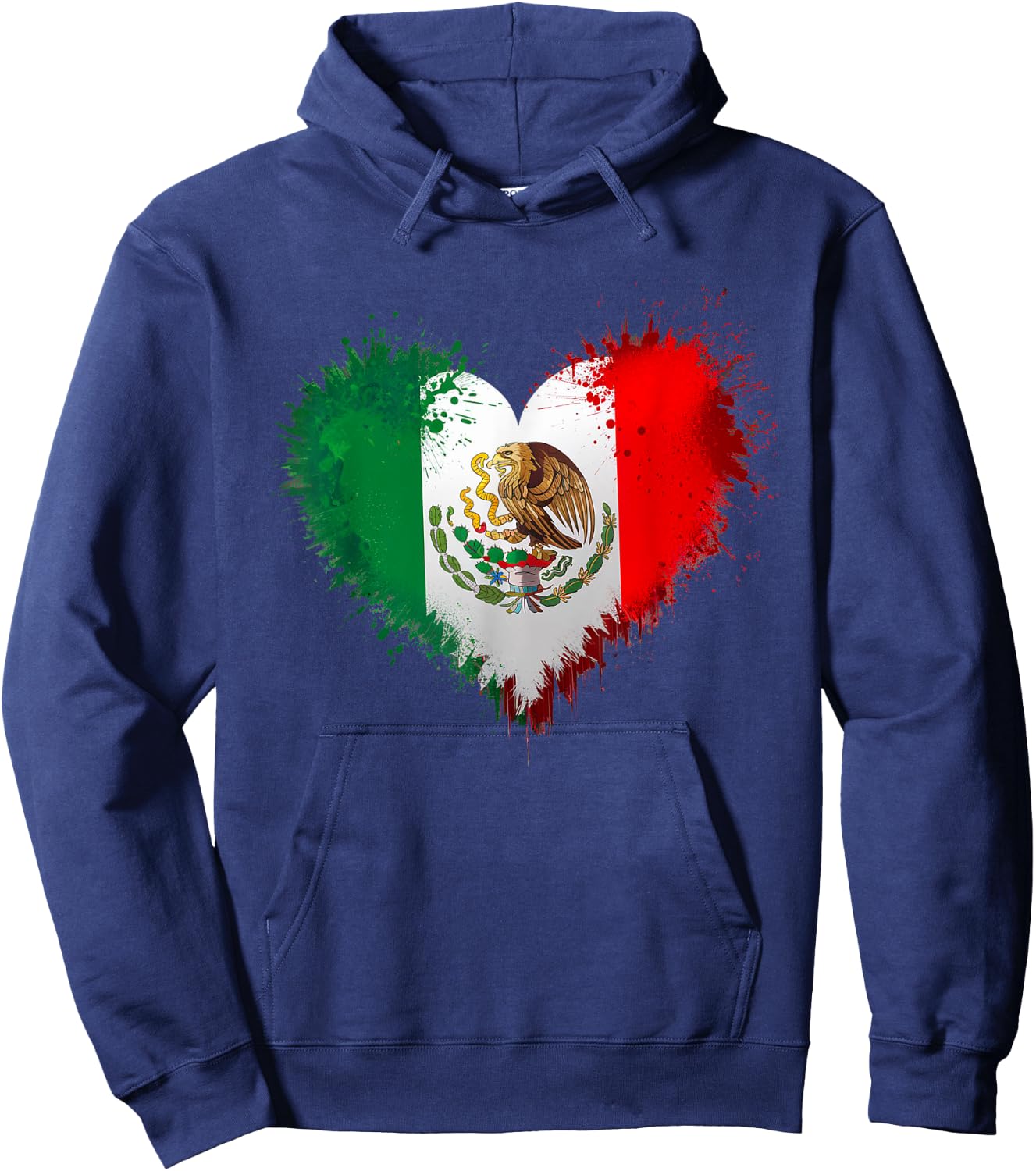 Mexico City Mexican Flag Heart - Independence Day Of Mexico Hoodie - Hoodie | Navy