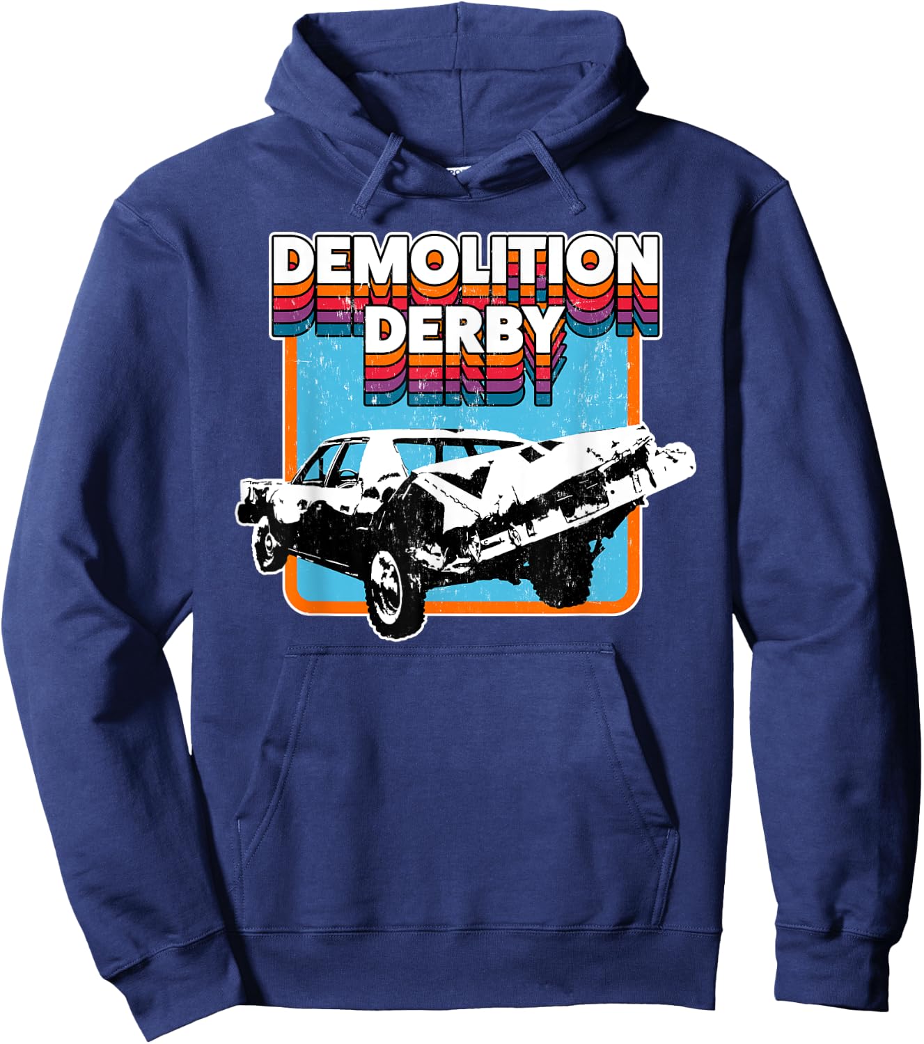 Demolition Derby Retro Vintage Design Hoodie - Hoodie | Navy