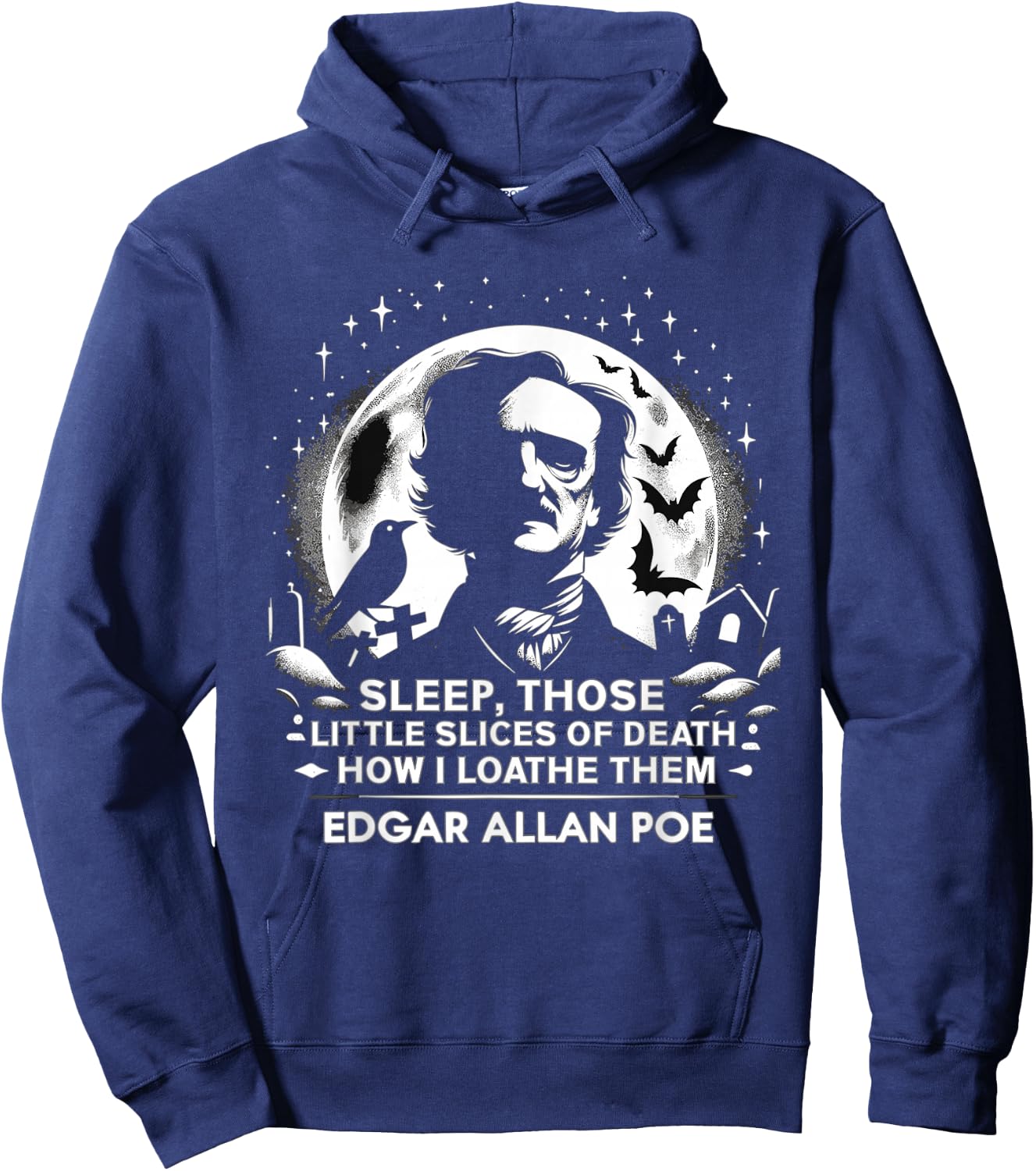 Edgar Allan Poe Raven Gothic Literature Macabre Poetry Hoodie - Hoodie | Navy