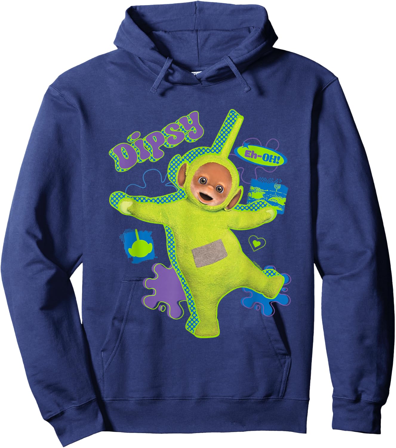 Teletubbies Dipsy Green Neon Retro Hoodie - Hoodie | Navy