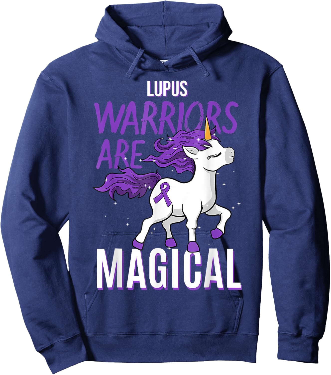 Lupus Awareness Warrior Unicorn Sicca Gift Hoodie - Hoodie | Navy