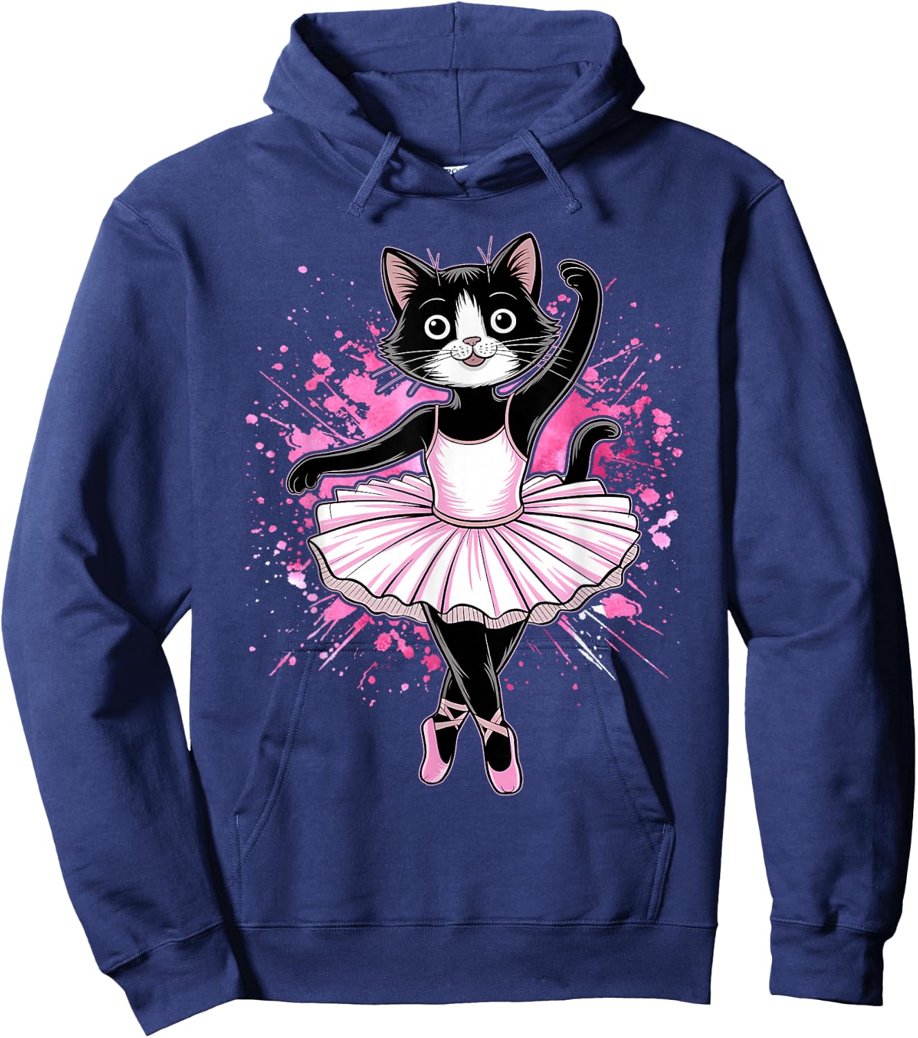 Rahmonty Designs Ballet Cat Lover Dance Recital Funny Black Hoodie - Hoodie | Navy