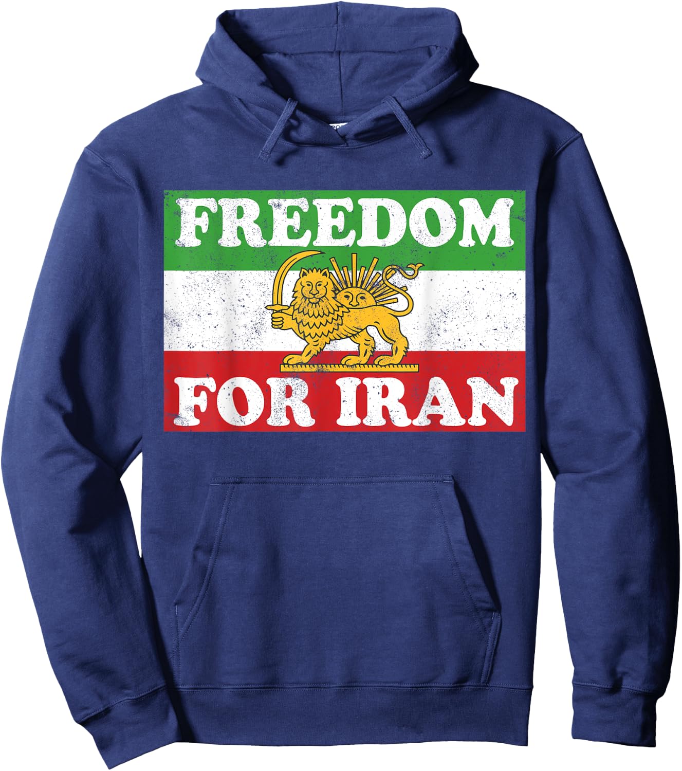 Iranian Lion Flag FREEDOM FOR IRAN Support Women of Iran Hoodie - Hoodie | Navy