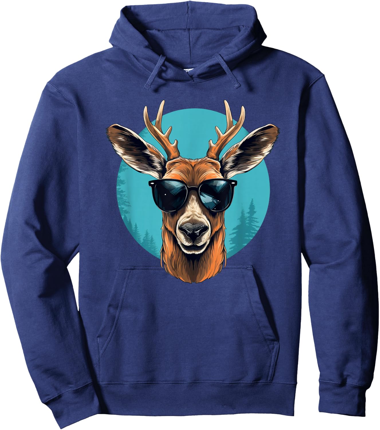 Funny Deer with Sunglasses Costume for Deers Lovers Hoodie - Hoodie | Navy