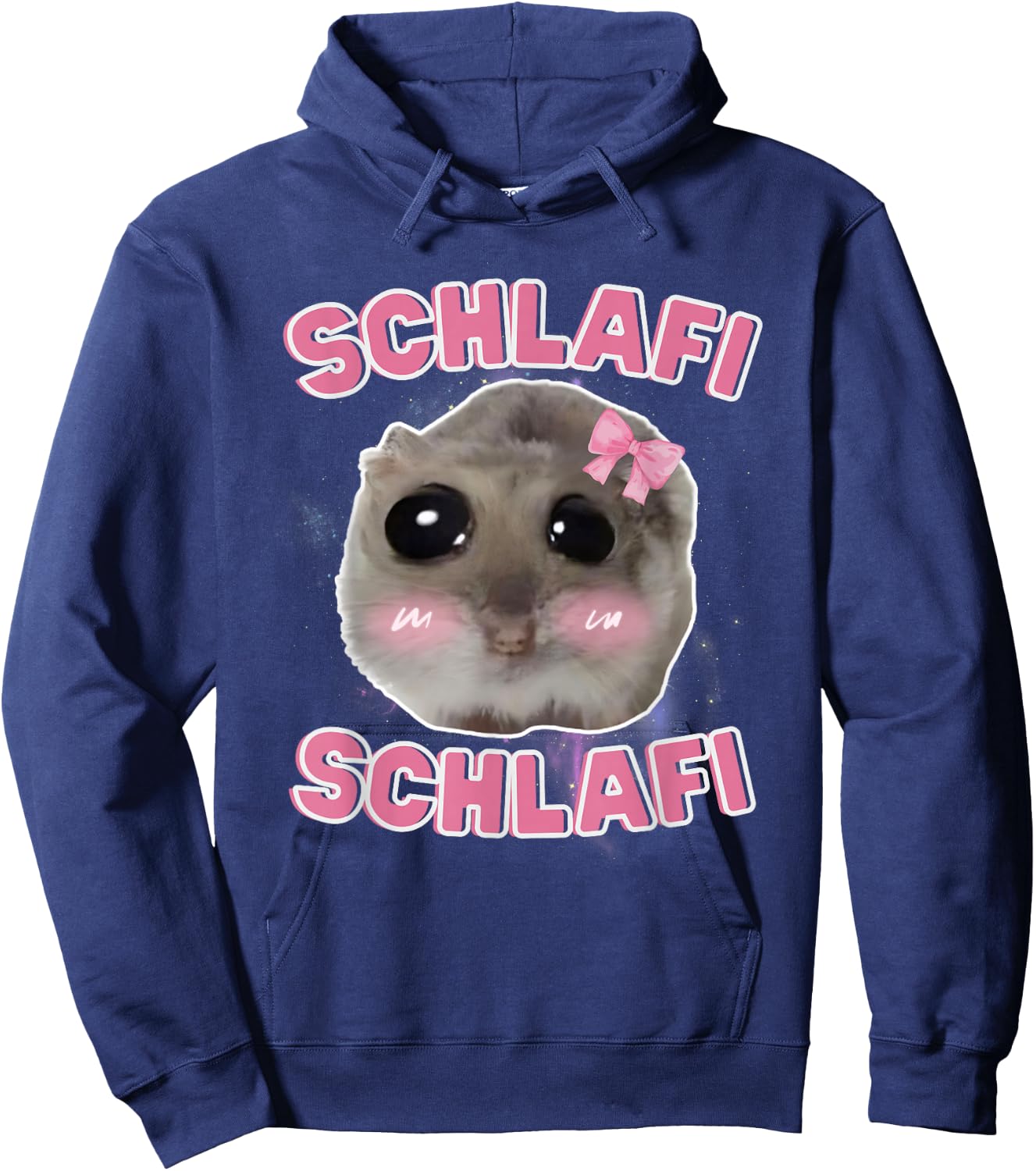 Schlafi Schlafi Funny Hamster Hamster Hamstie Meme Sleep , black Hoodie - Hoodie | Navy