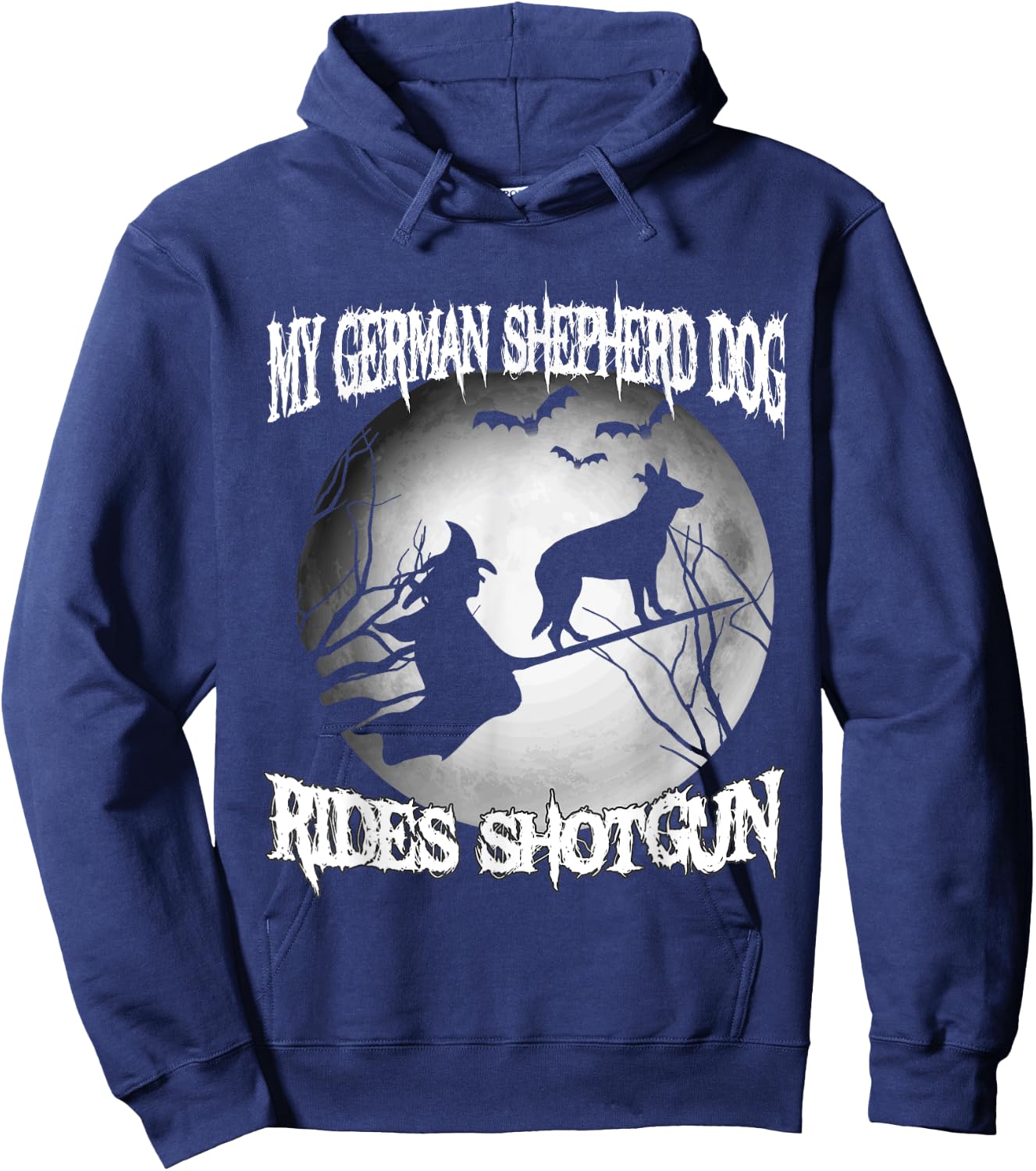 My German Shepherd Rides Shotgun Halloween shirt Hoodie - Hoodie | Navy
