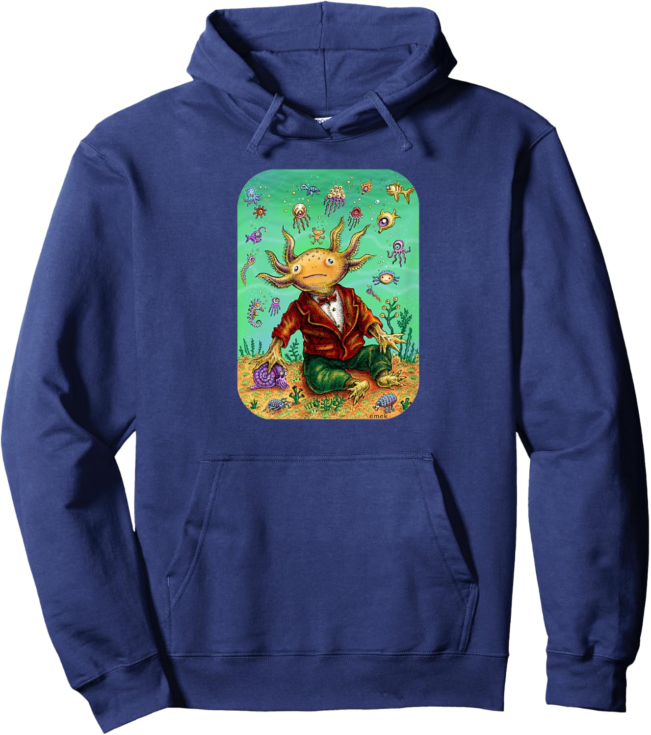 Lil Axolotl - by Emek Artman Hoodie - Hoodie | Navy