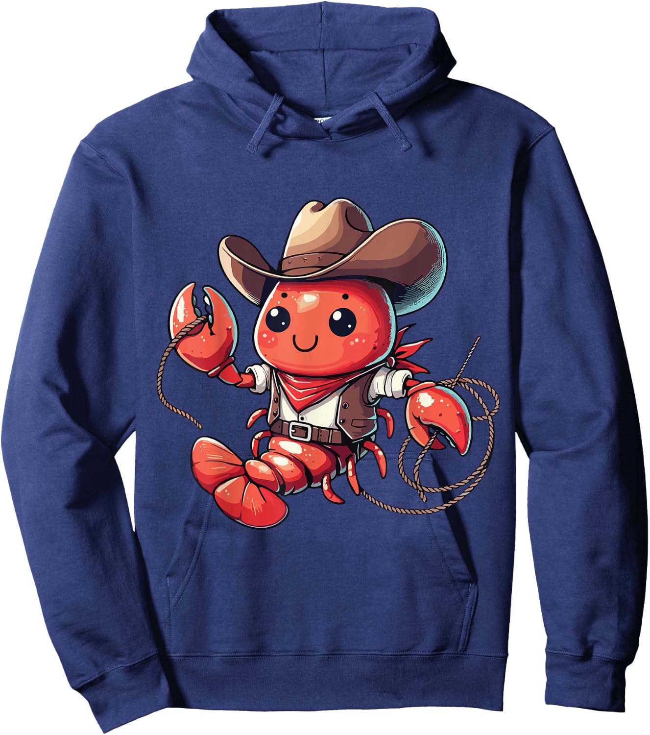 Western Rodeo Cowboy Outfit Hat Lobster Texas Animals Hoodie - Hoodie | Navy