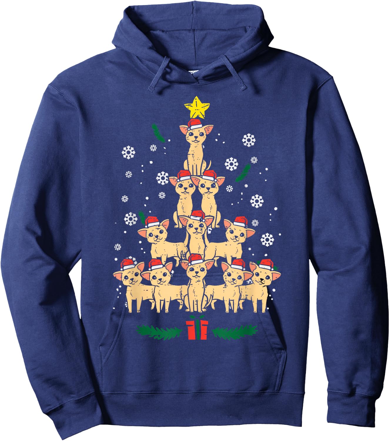 Chihuahua Christmas Tree Chiwawa Dog Xmas Women Hoodie - Hoodie | Navy