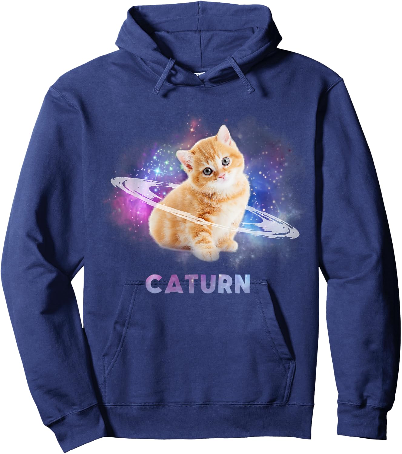 Cat in space caturn Women Girls Kids Hoodie - Hoodie | Navy