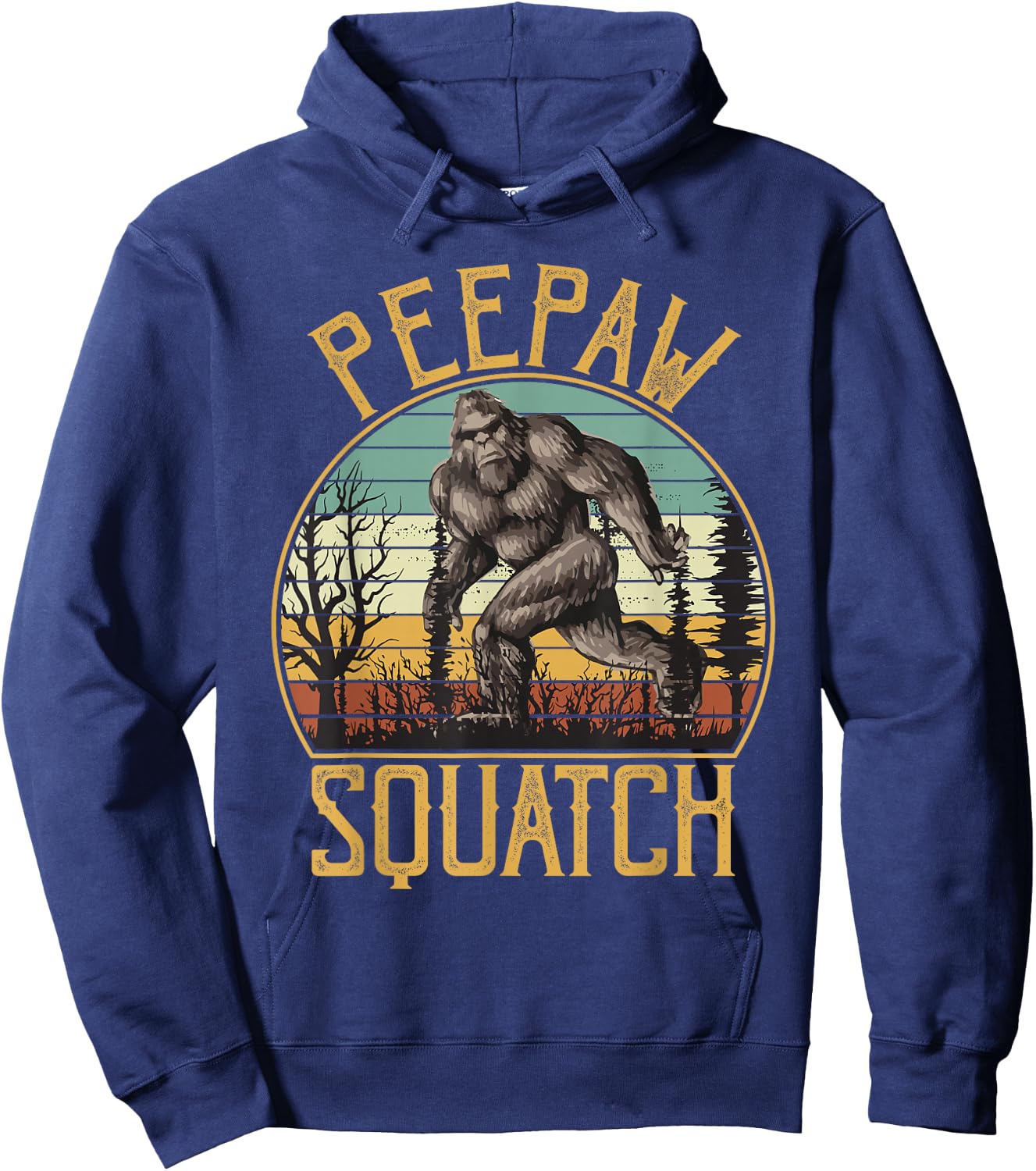 Peepaw Squatch Bigfoot Grandpa Sasquatch Family Matching Hoodie - Hoodie | Navy